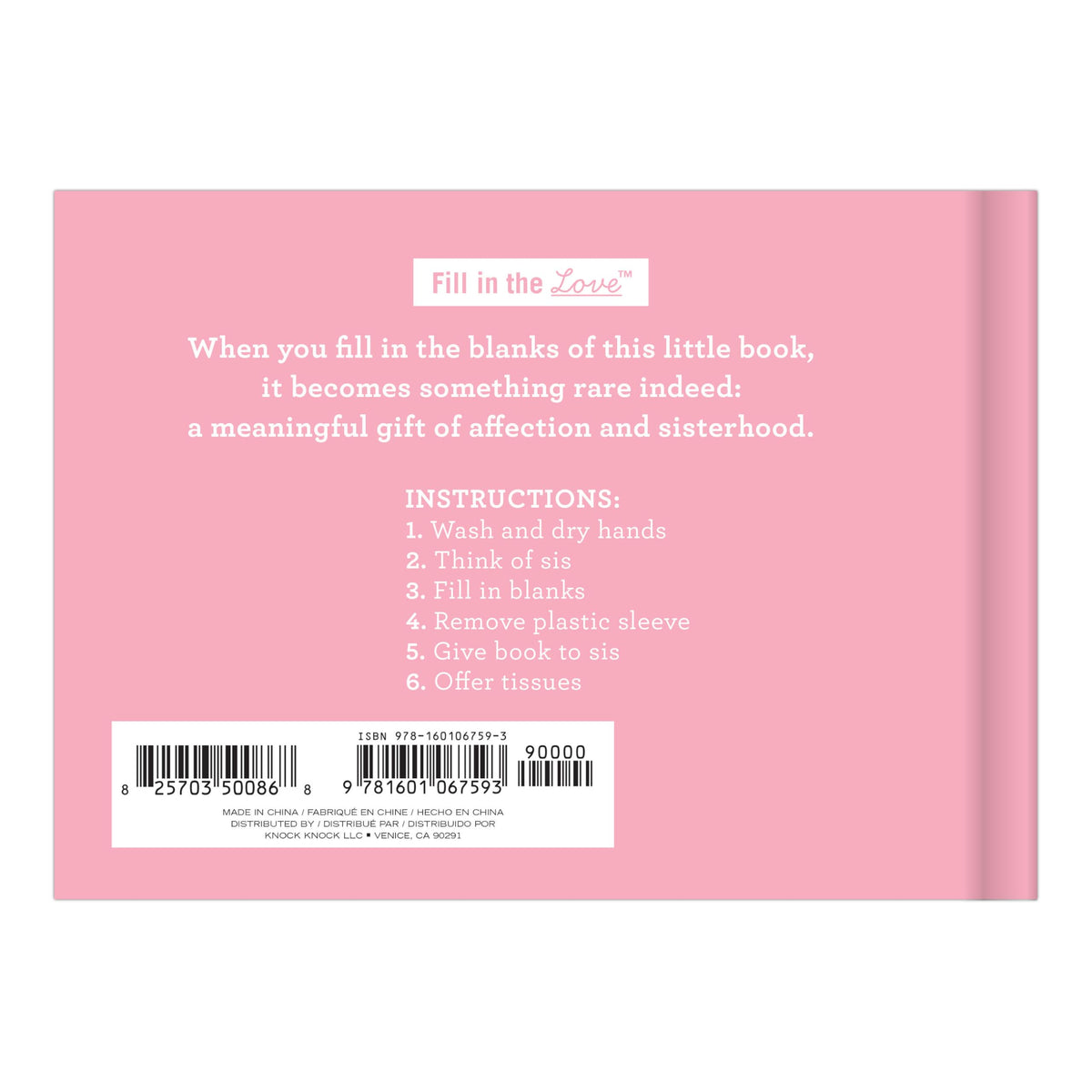 What I Love about You, Sis Fill in the Love Book