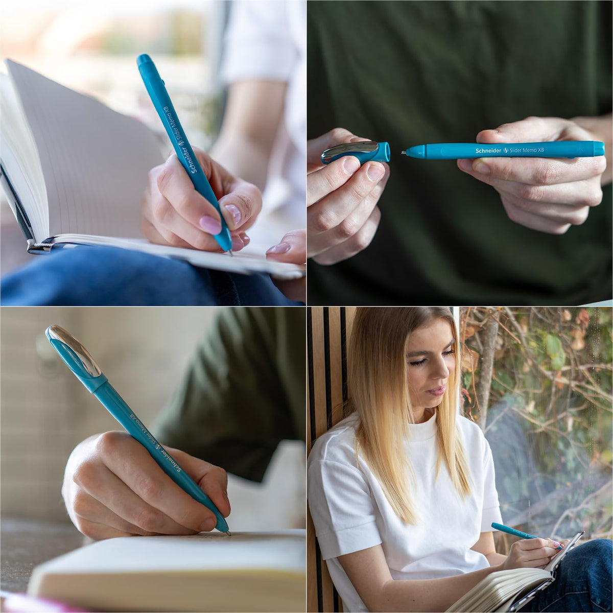 Schneider Slider Memo XB Ballpoint Pen (Colour Edition with Cap, Line Width: XB) Pack of 10, Case