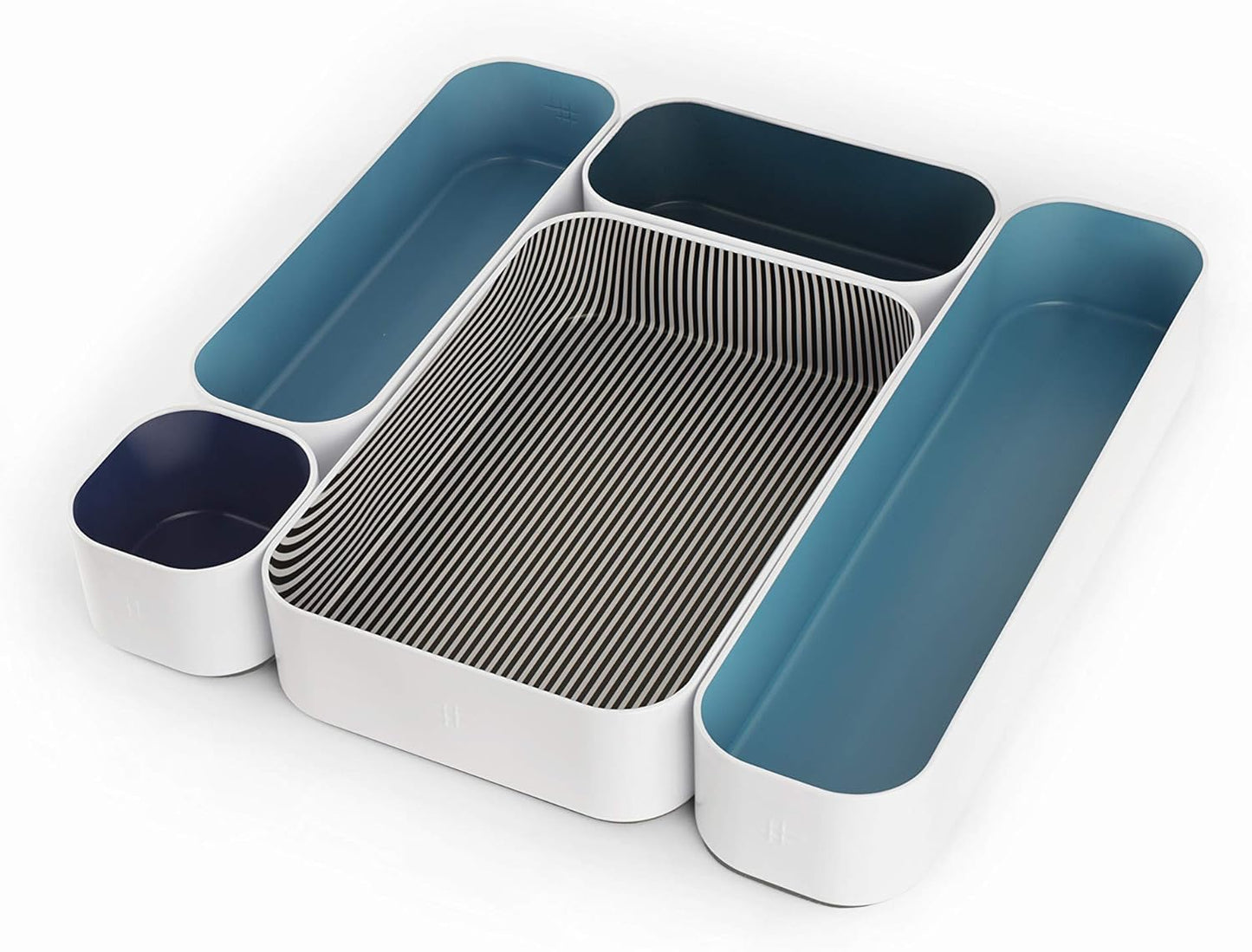 Three by Three Seattle Metal Drawer Organizer Tray Set, 5-Pc, 2" (Assorted)