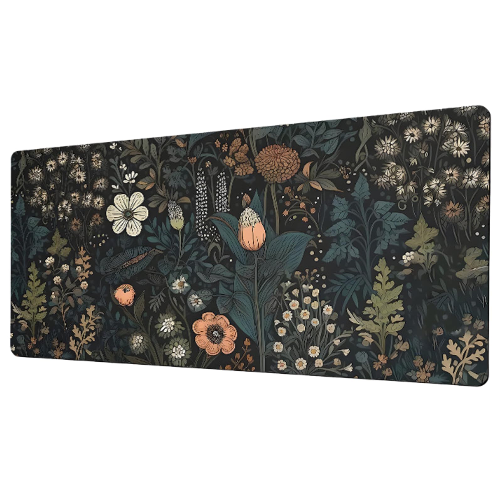 Gaming Mouse Pad, Large Size 90 X 40CM (35.4”x15.7”) Keyboard pad, Flowers Desk Mat Extended Speed