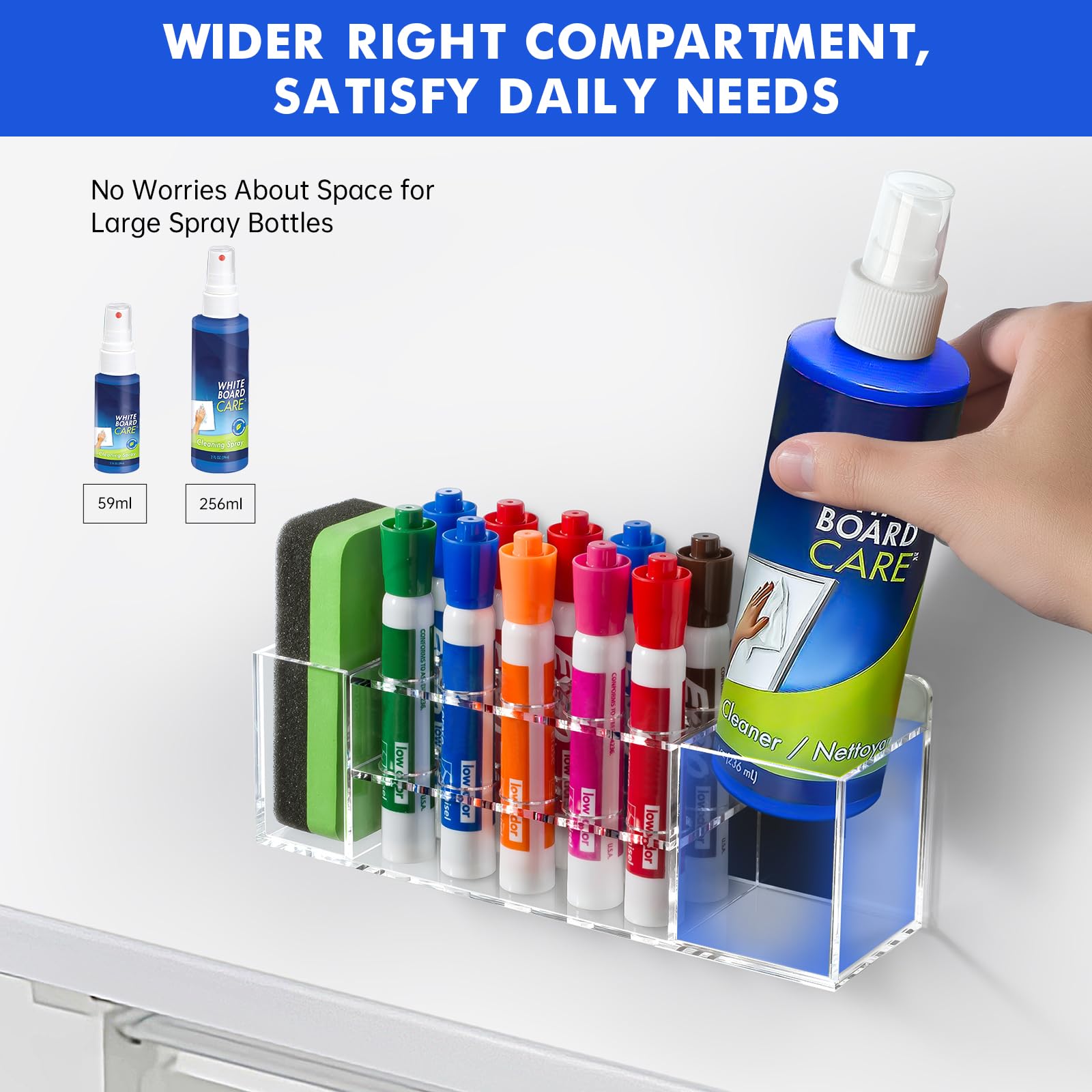 Banafich Wall Mounted Magnetic Dry Erase Marker Holder for White Board
