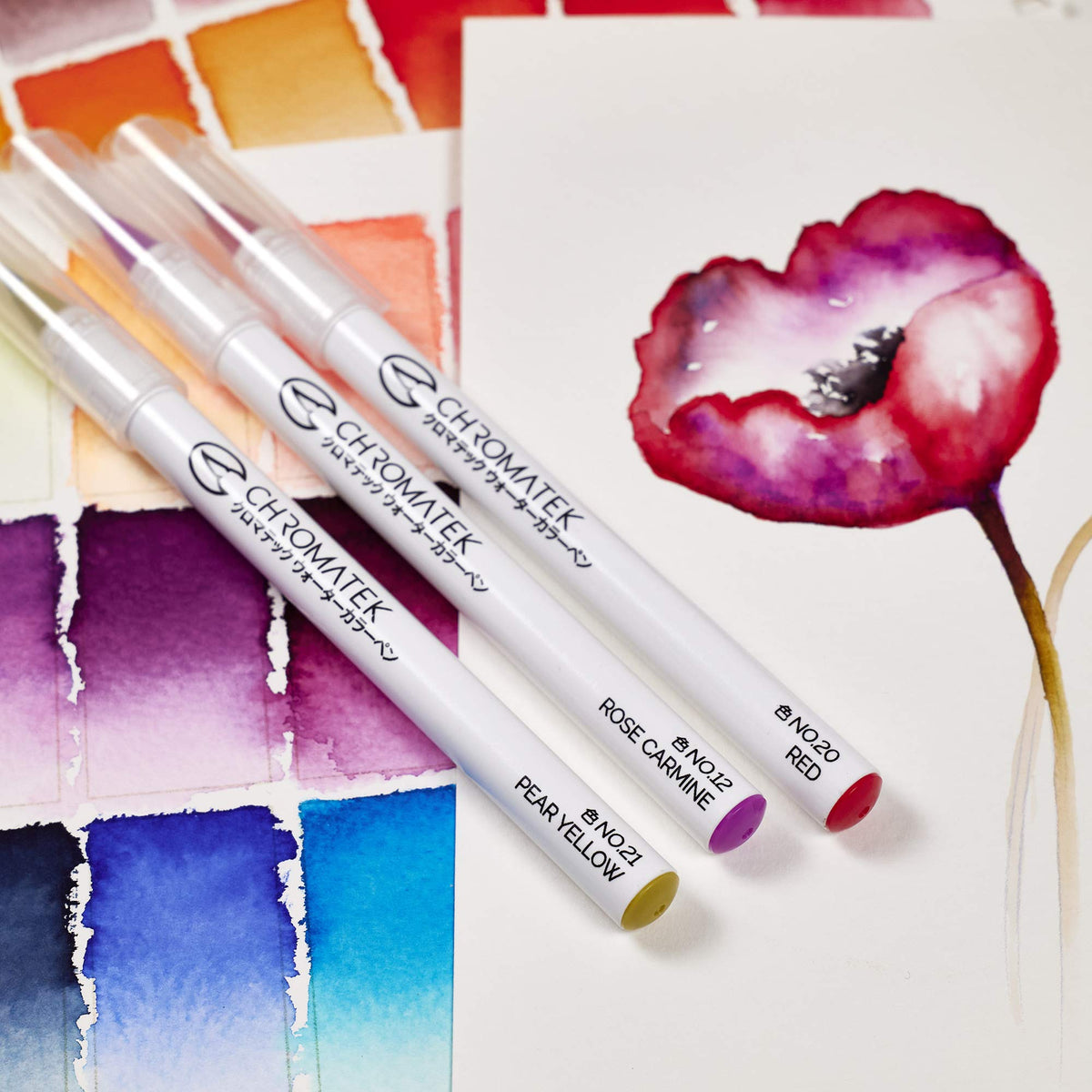CHROMATEK 30 Watercolor Brush Pens | 15 Page Tutorial Pad & Online Video Series | Brush Tips |