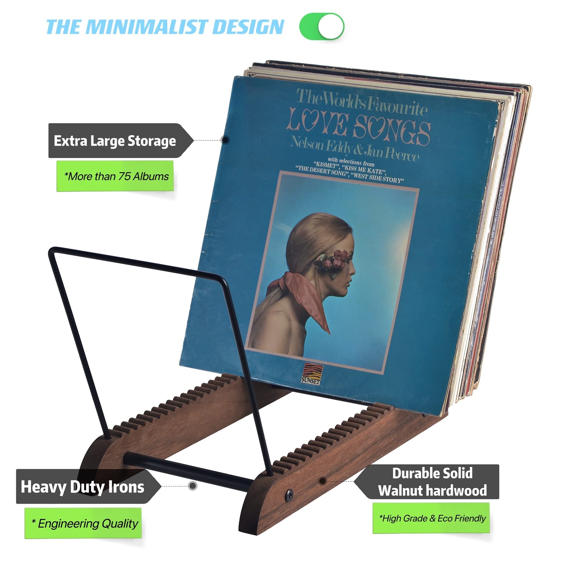 Extra-Large Vinyl Record Holder Storage, Multi-Functional Storage & Display