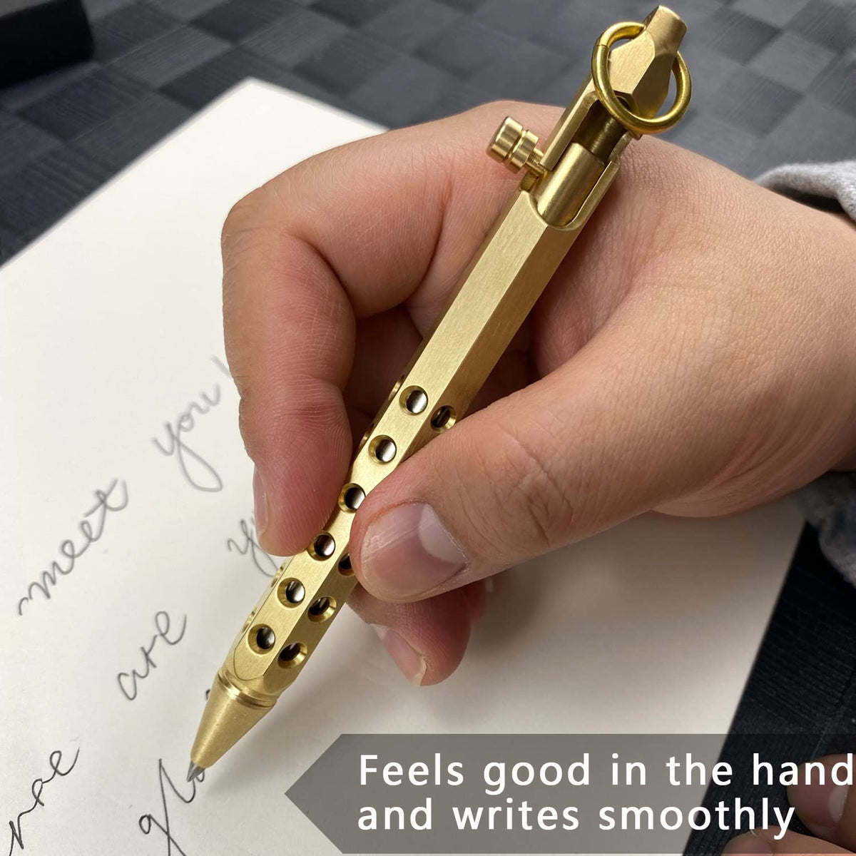 Bolt Action Pen, Metal edc Tactical Pocket Pen, Brass Pen with Refills