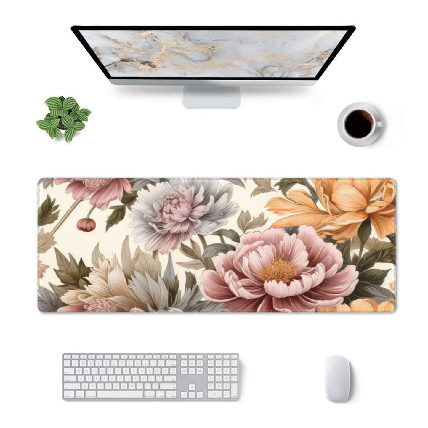 Gaming Mouse Pad, Large Non-Slip Rubber Base Mousepad, Keyboard Mouse Mat, Desk Pad with Stitched