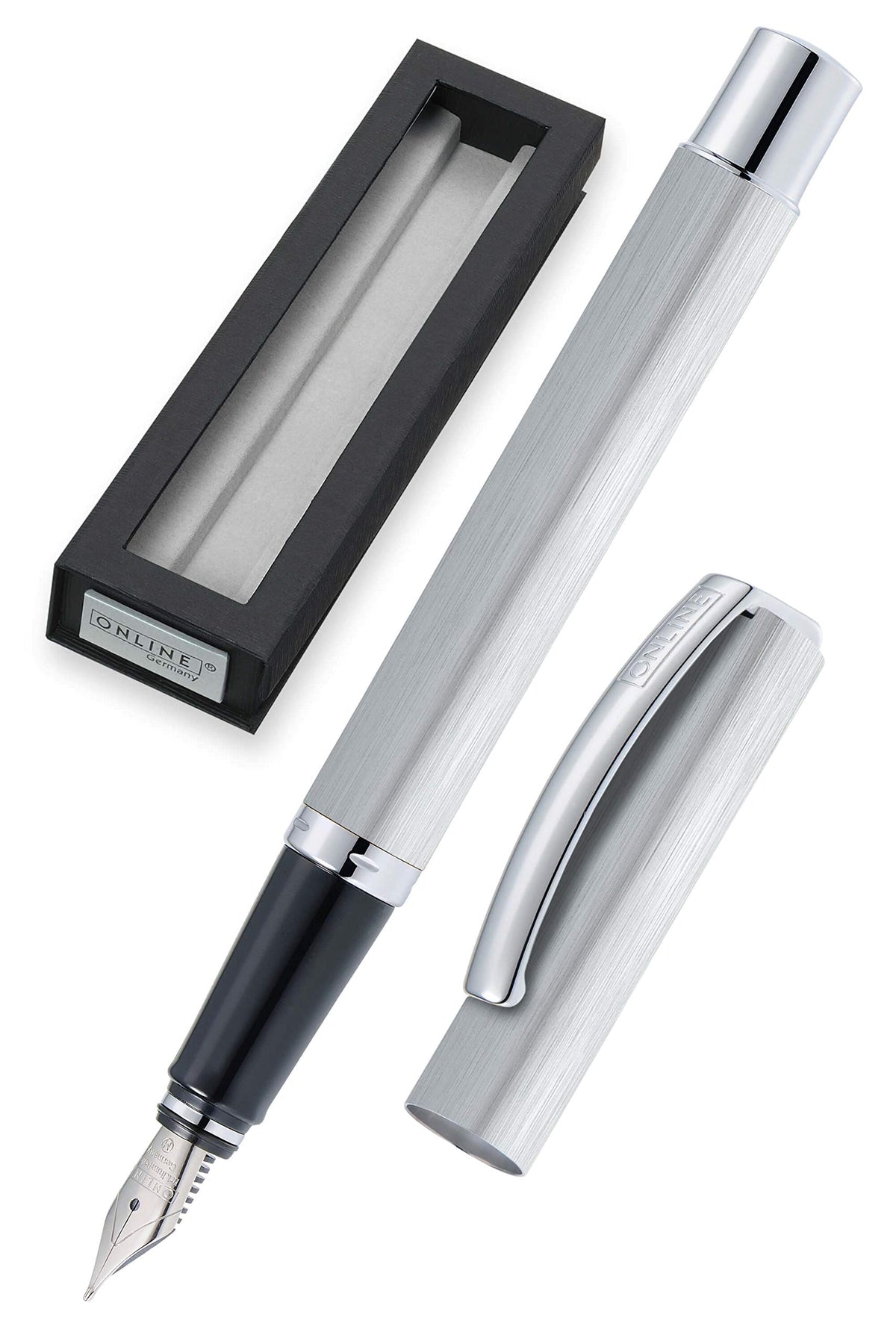 Germany Online Vision - Classic, Silver Fountain Pen with Medium Nib