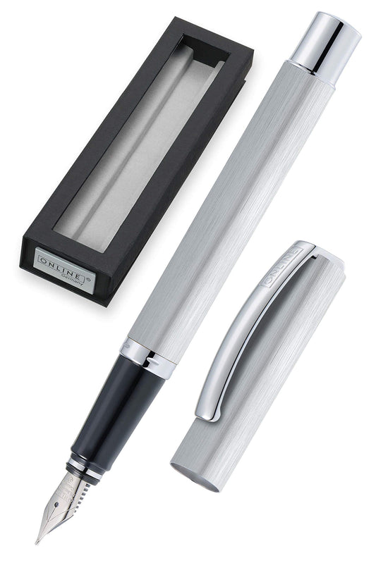 Germany Online Vision - Classic, Silver Fountain Pen with Medium Nib