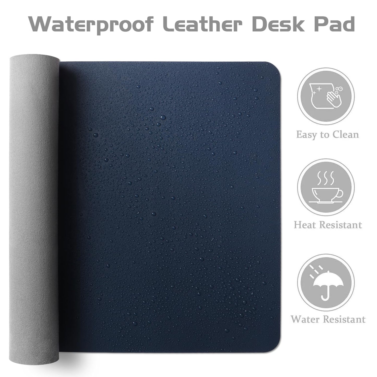 Aothia Leather Desk Pad Protector - Large Mouse Pad, Office Desk Mat, Non-Slip PU Leather Desk