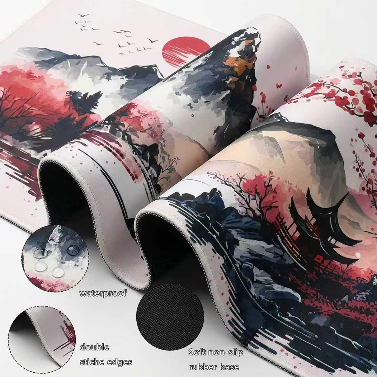 Japanese Cherry Blossom Gaming Mouse Pad 31.5x15.7x0.16inches Desk Mat
