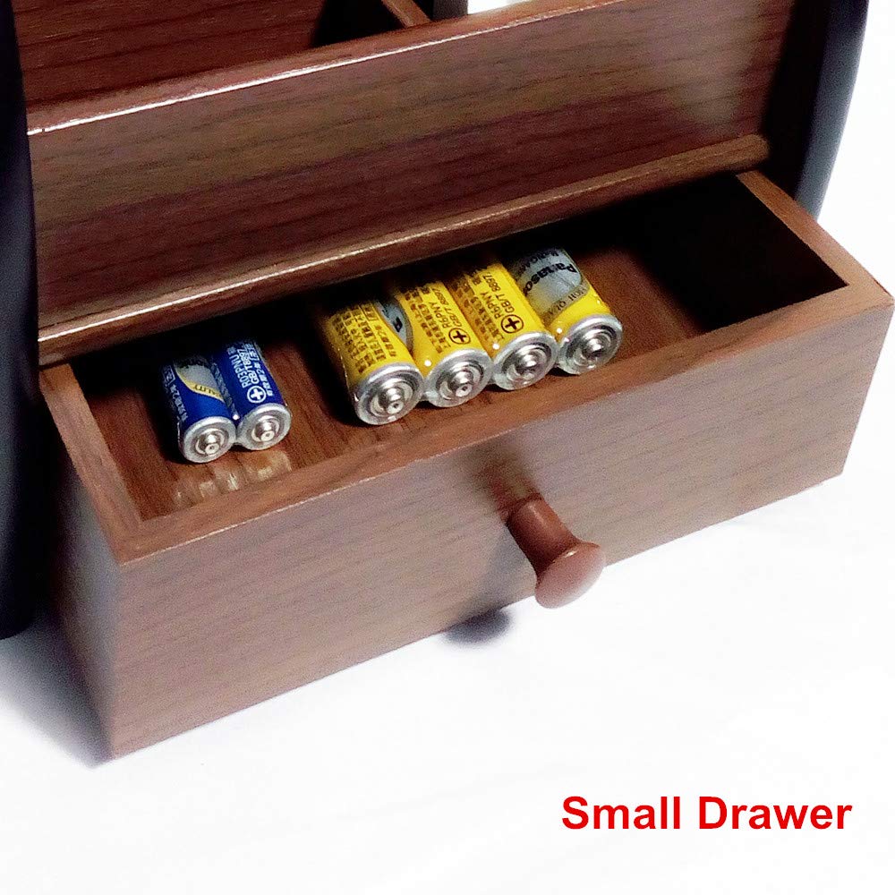 N Remote control storage organizer with drawer wood office Stationery organization pen holder Daily