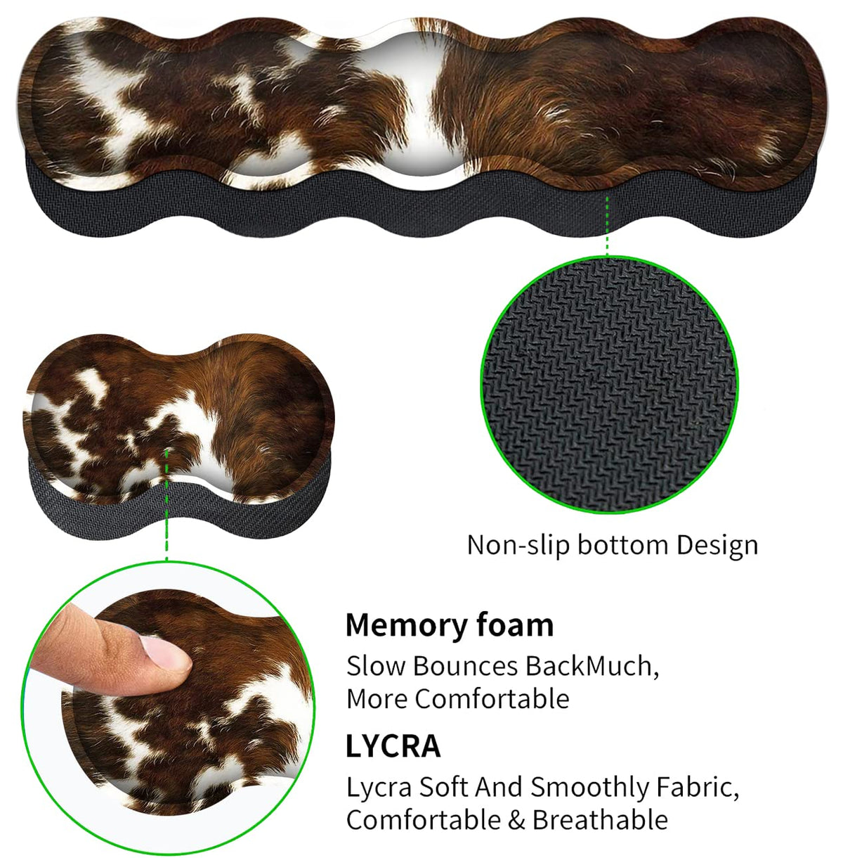 JVGFYNKL Gaming Mouse Pad XXL Large Desk Cute Mat Brown Cowhide Extended Mousepad Ergonomic Memory