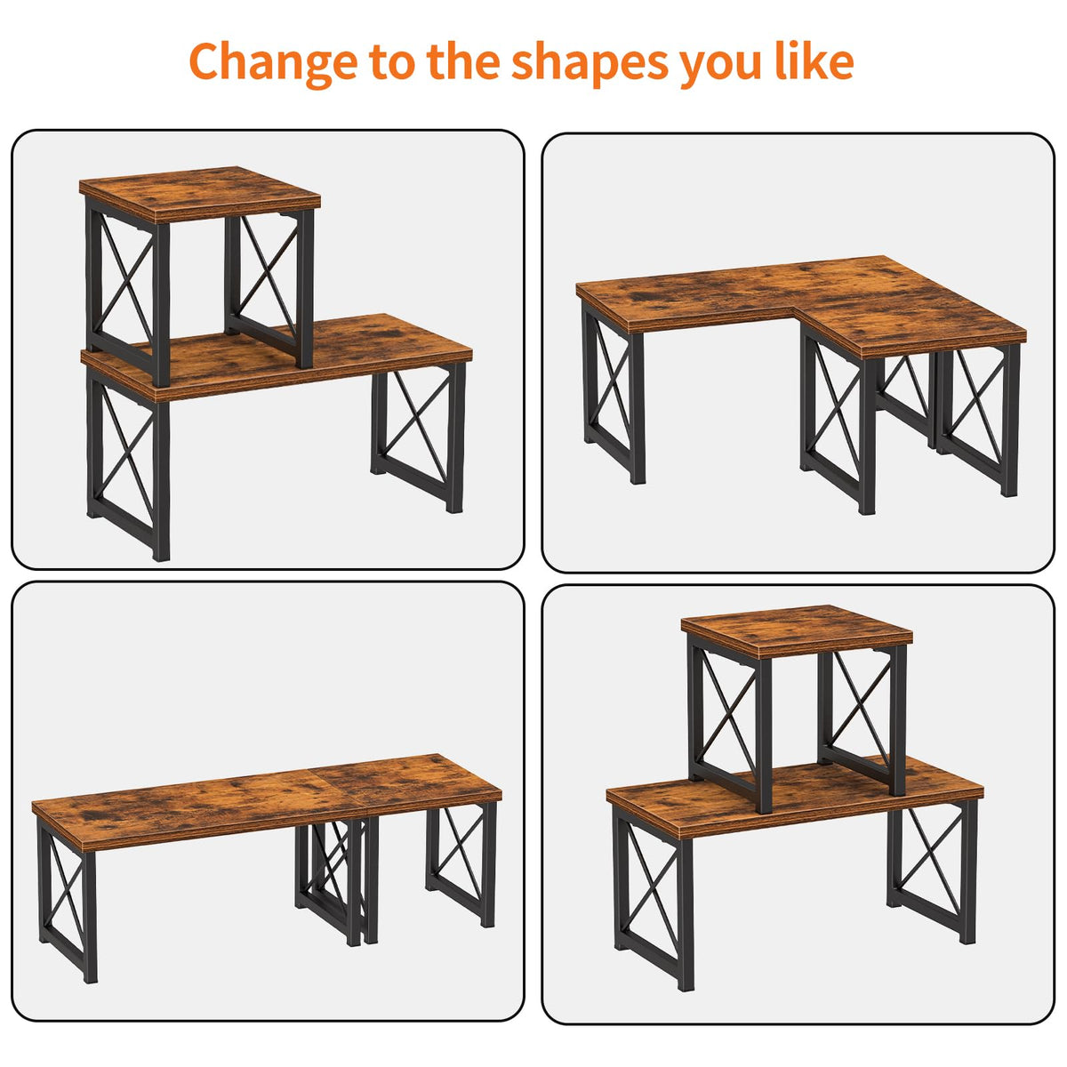 Honiter 2 Sets Desk Shelf, Desktop Organizer Shelf, 2 Tier Independent Stackable Desktop Shelves