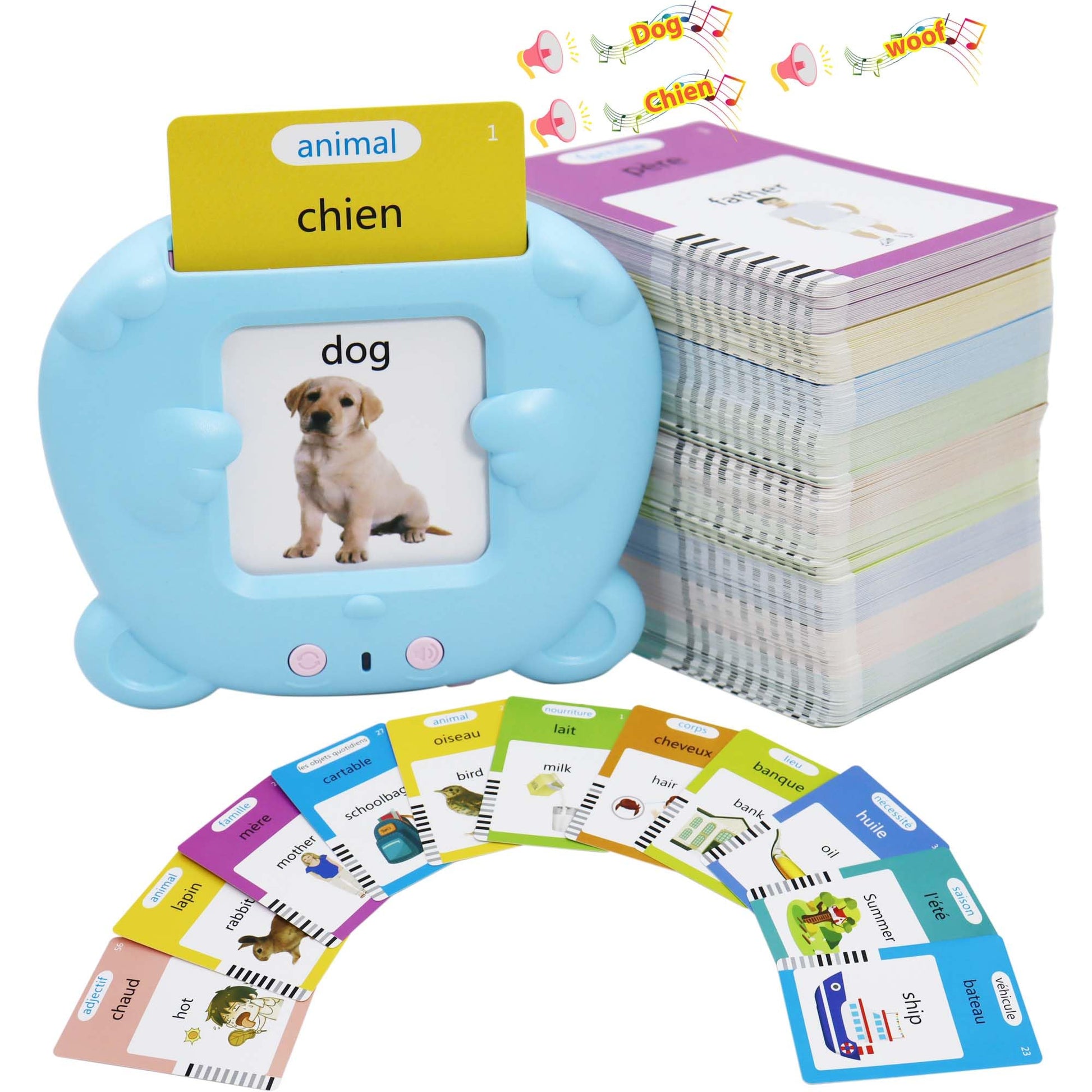 MAYAPHILOS English and French Talking Flash Cards with 510 Sight Words