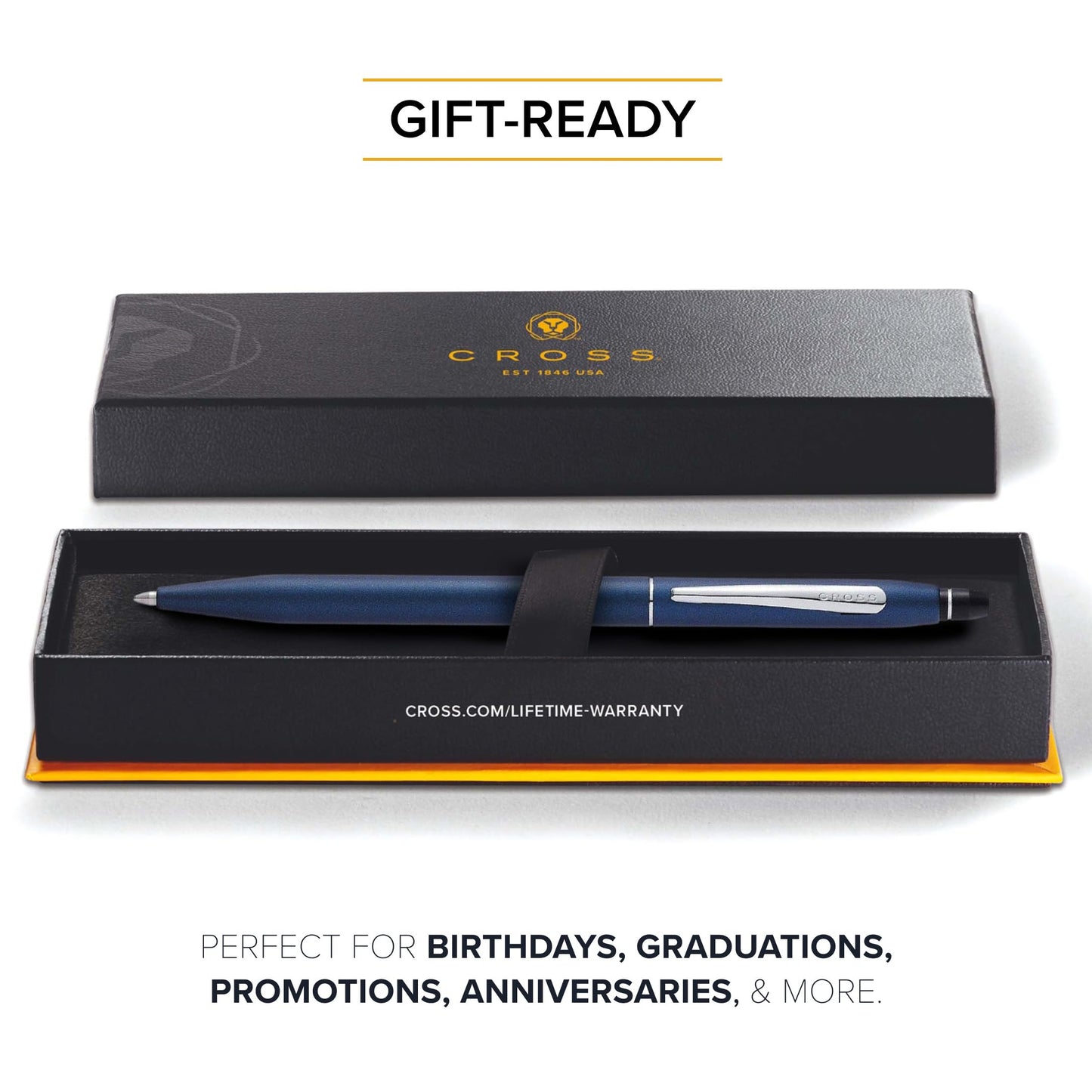 Cross Click Metallic Navy Blue Ballpoint Pen, Black Ink