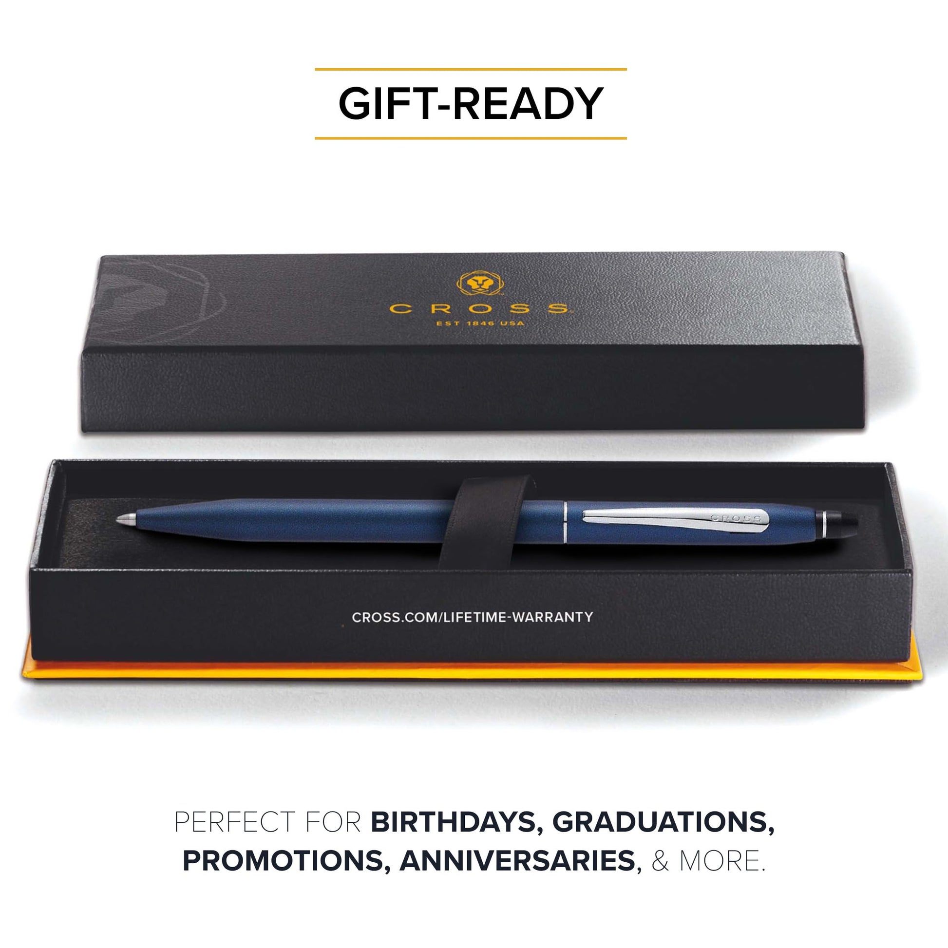 Cross Click Metallic Navy Blue Ballpoint Pen, Black Ink