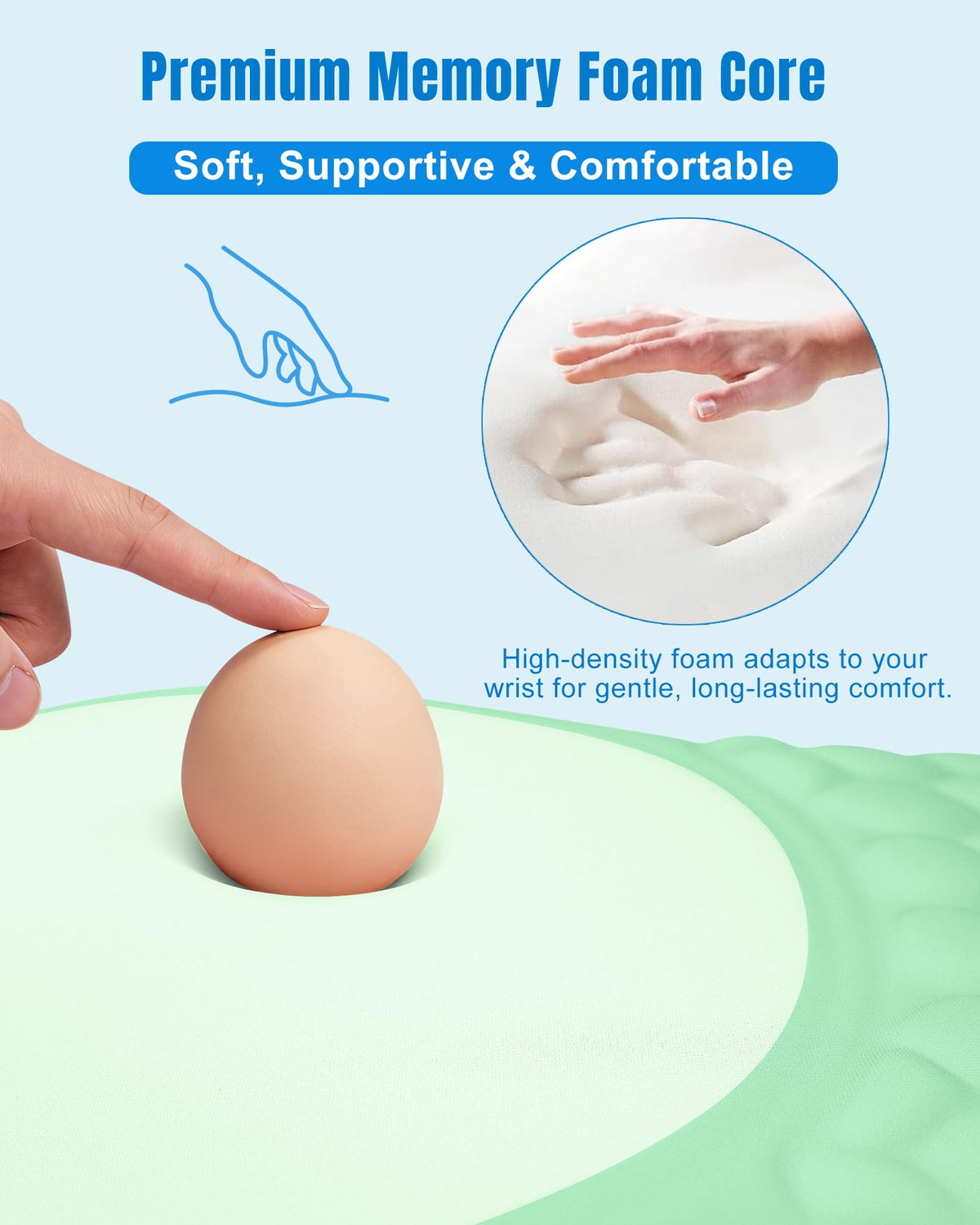PVIPCZ Ergonomic Mouse Pad with Sloped Memory Foam Wrist Rest