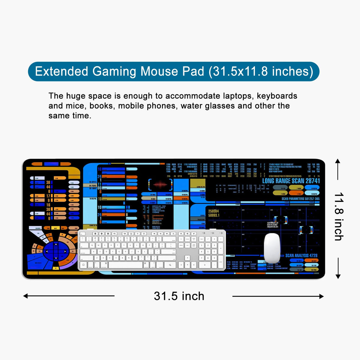 Spacecraft Dashboard Gaming Mouse Pad Large Mouse Pad Office Desk Accessories XL Desk Mat
