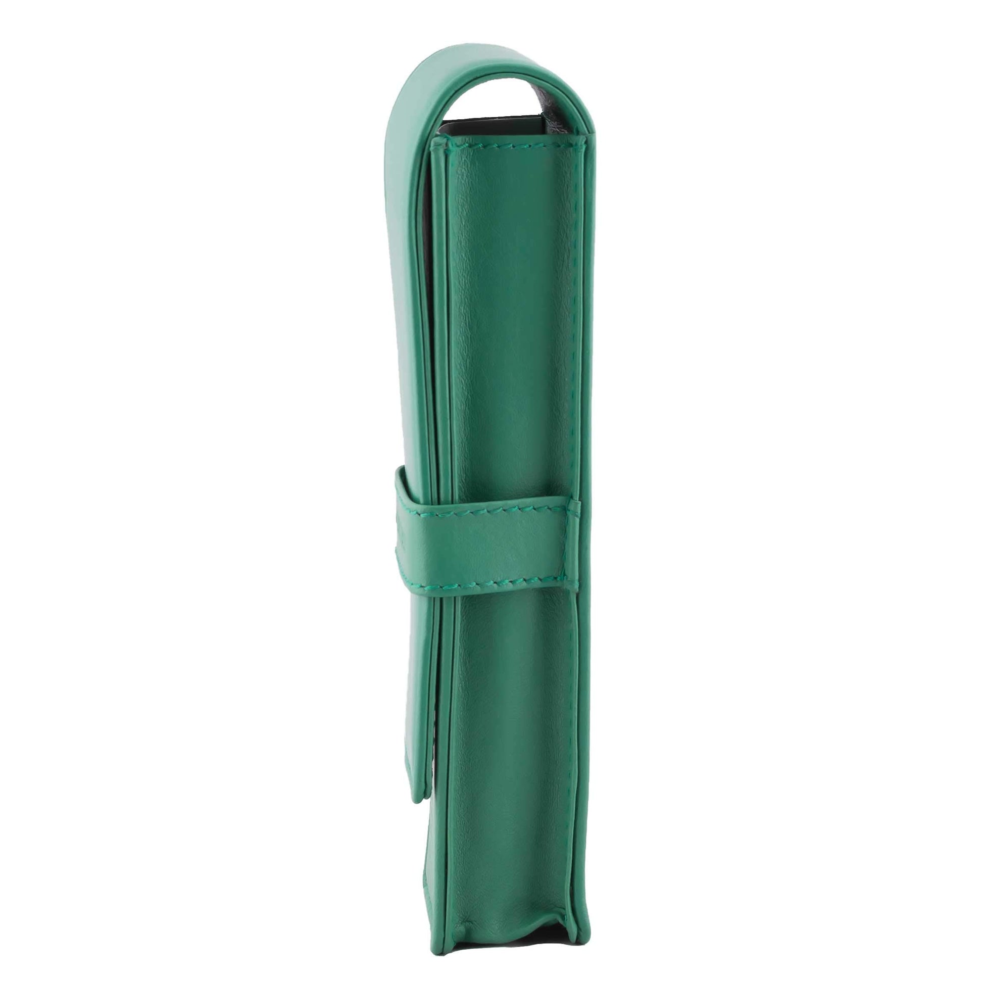 DiLoro Leather Double Pen Case Pencil Pouch Holder for Two Fountain Ballpoint Rollerball Pens and