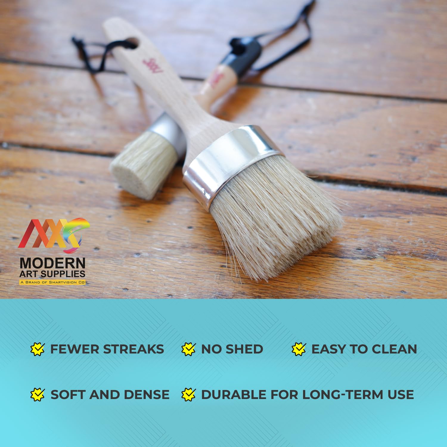 Chalk and Wax Paint Brushes, 5 Pcs Furniture Wax Brush, Natural Bristle