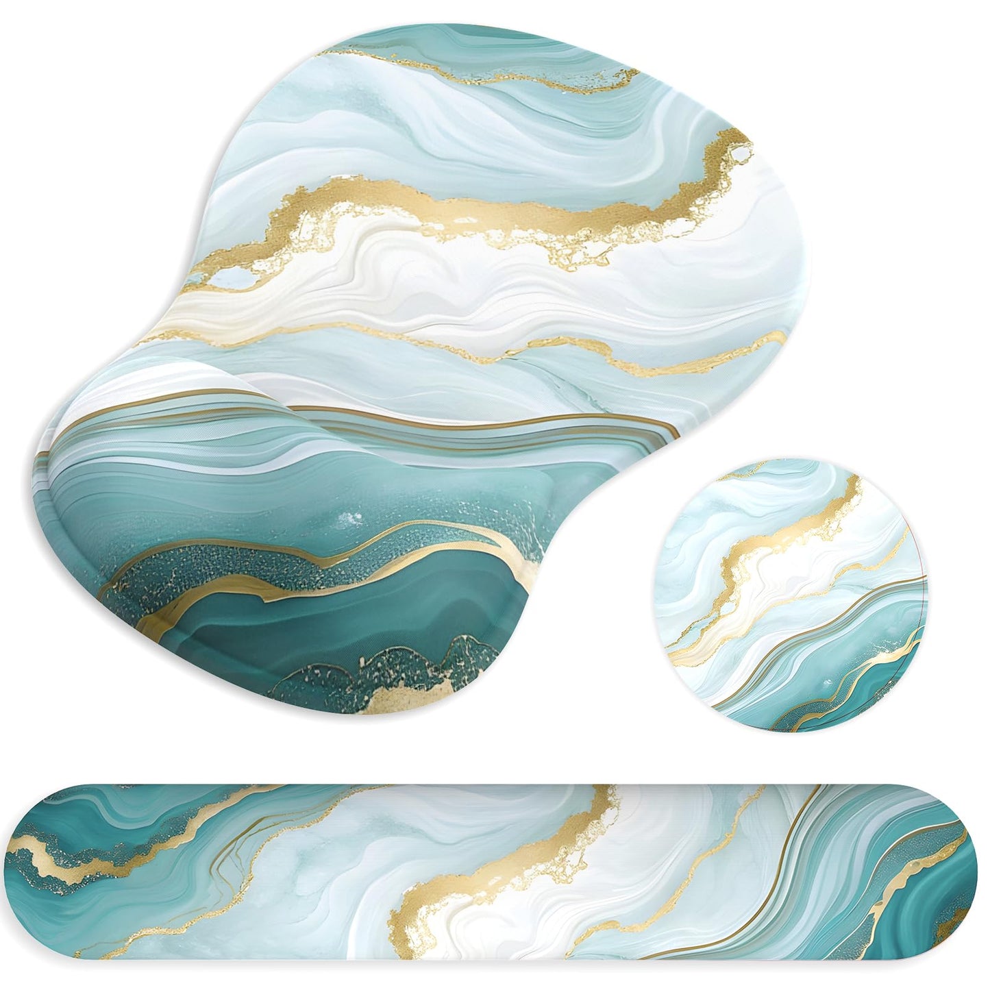 Ergonomic Mouse Pad with Wrist Rest and Keyboard Wrist Rest, Gel Mousepad