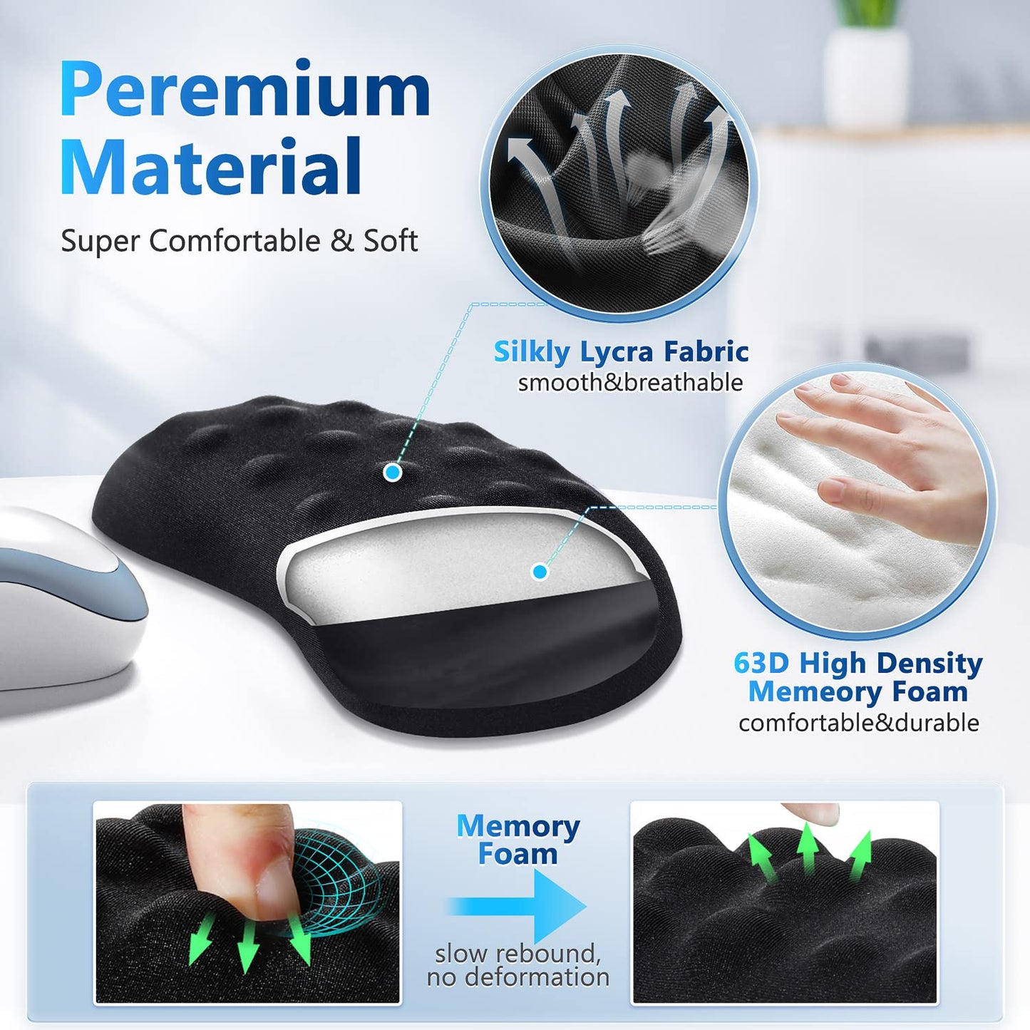 Gimars Upgraded Keyboard Wrist Rest with Massage Dot, Ergonomic Wrist Pad for Pressure Release &