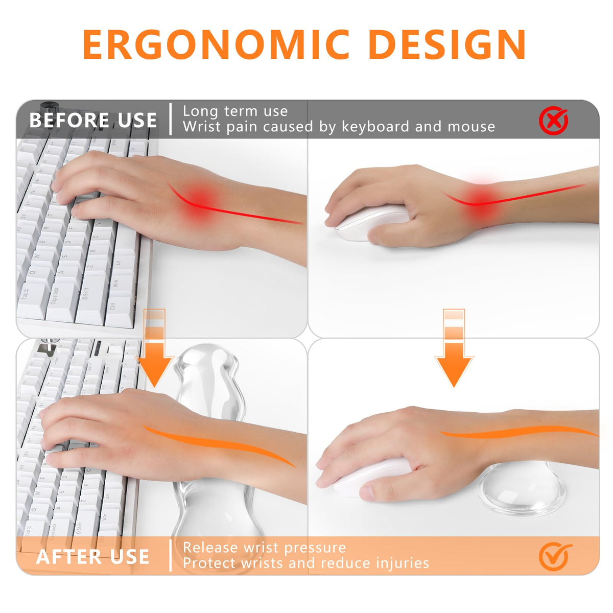 Gel Keyboard Wrist Rest, Cute Wrist Support and Arm Support Keyboard Rest for Keyboard and Mouse