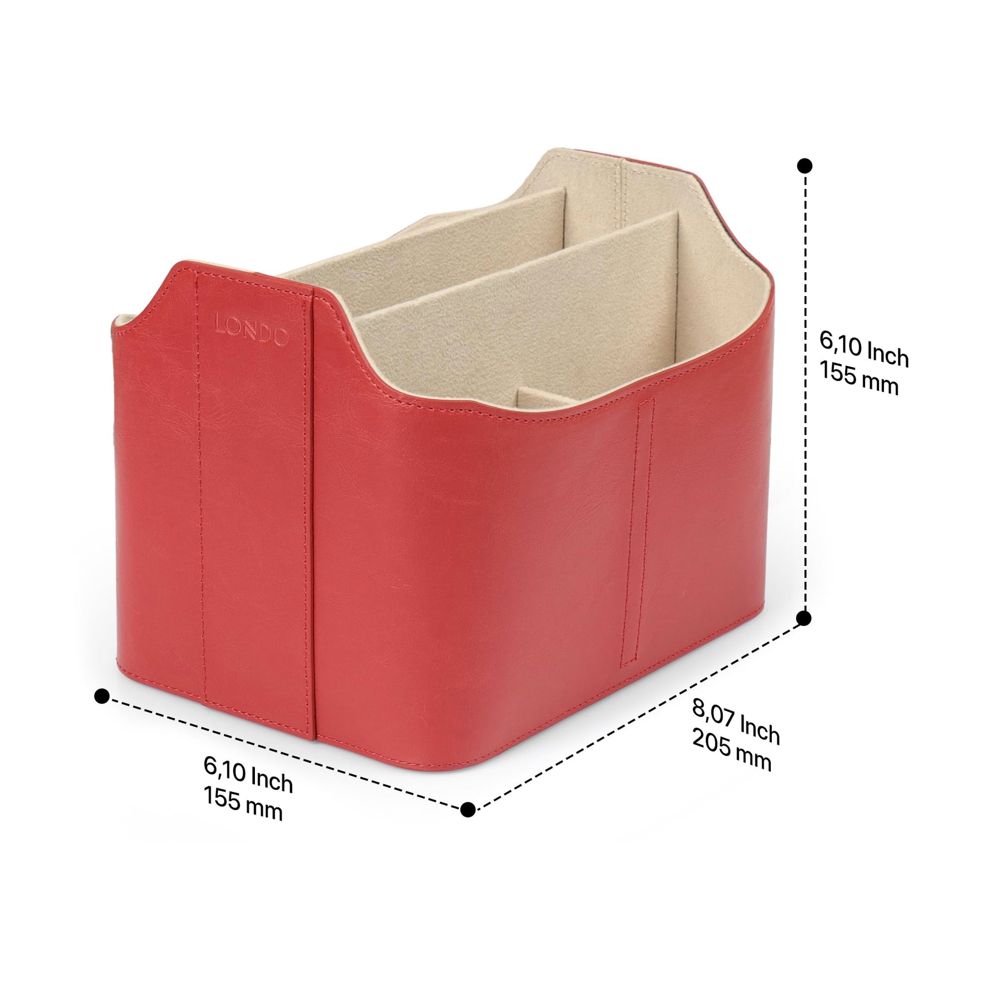 Londo PU Leather Remote Control Holder, Office Supplies Desk Organizer with Tablet Slot, Makeup