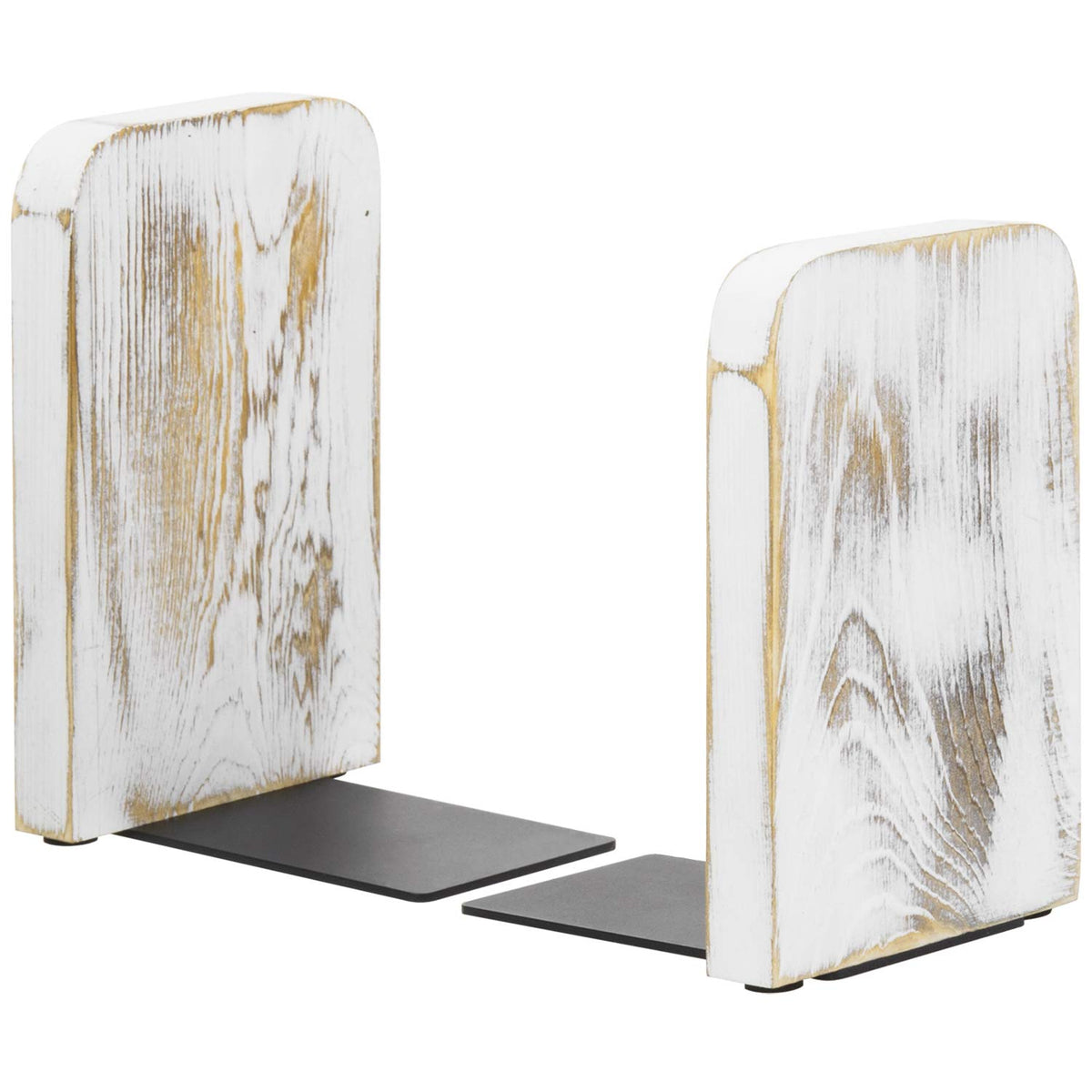 MyGift Farmhouse Book Ends for Shelves, Vintage Decorative Bookends, Bookends Display Organizer