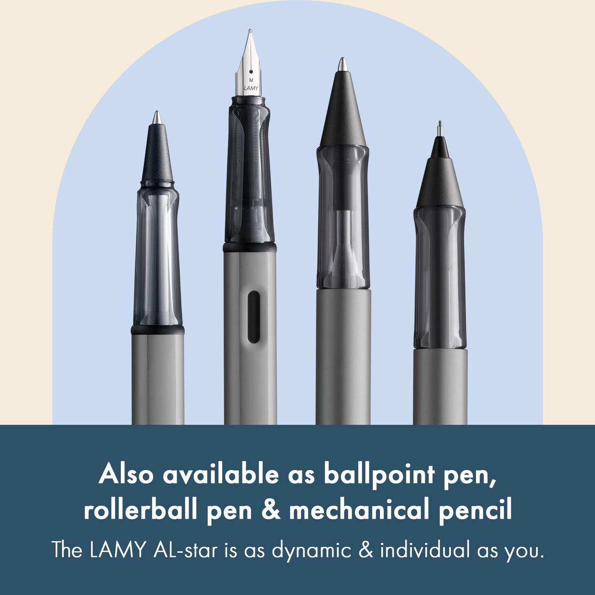 LAMY AL-star graphite - Fountain Pen with ergonomic grip & polished steel nib in size M