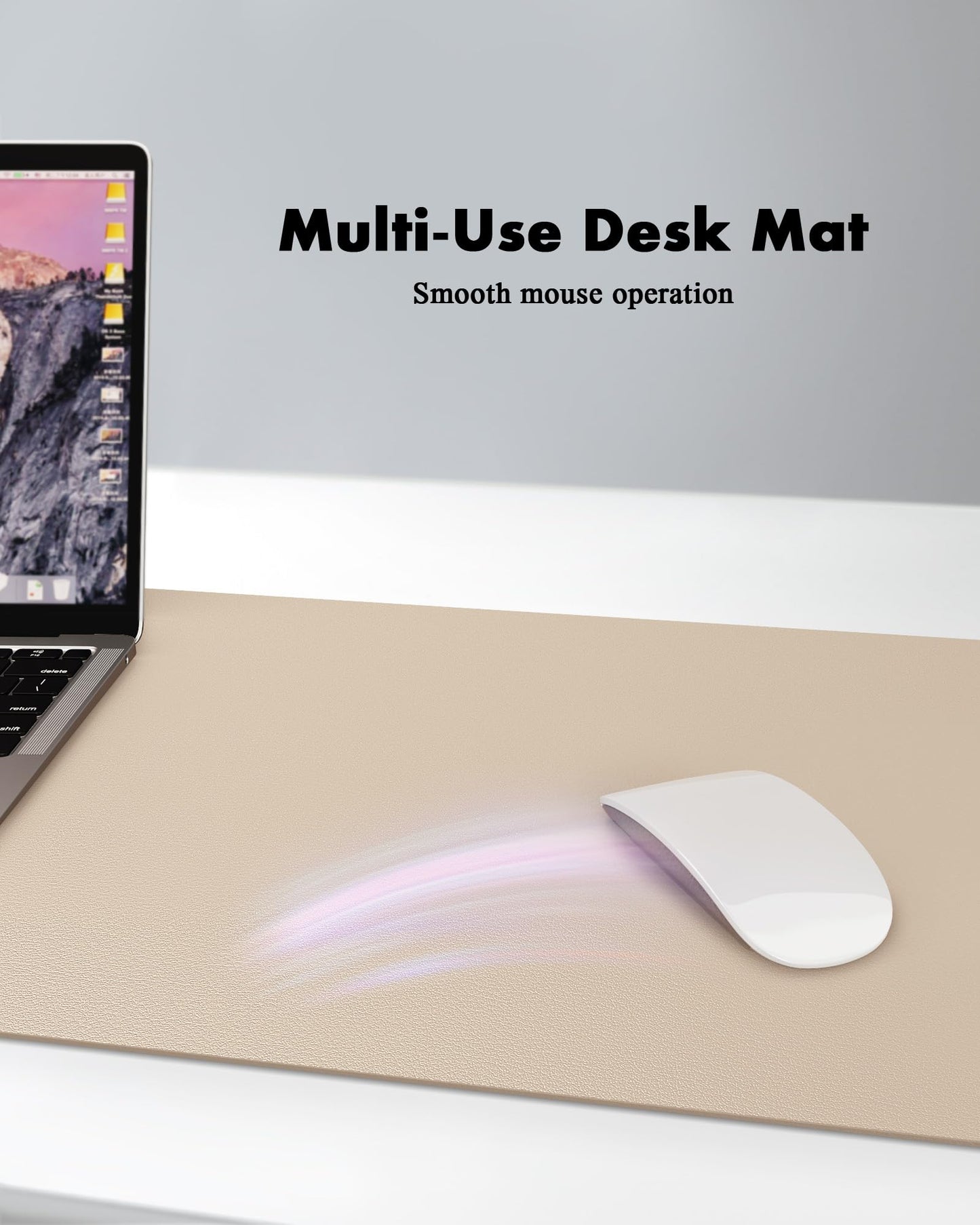 YSAGi Double-Sided Desk Pad, 35.4"x17" Leather Desk Mat, Eco Cork Desk Pad Protector,Large Mouse