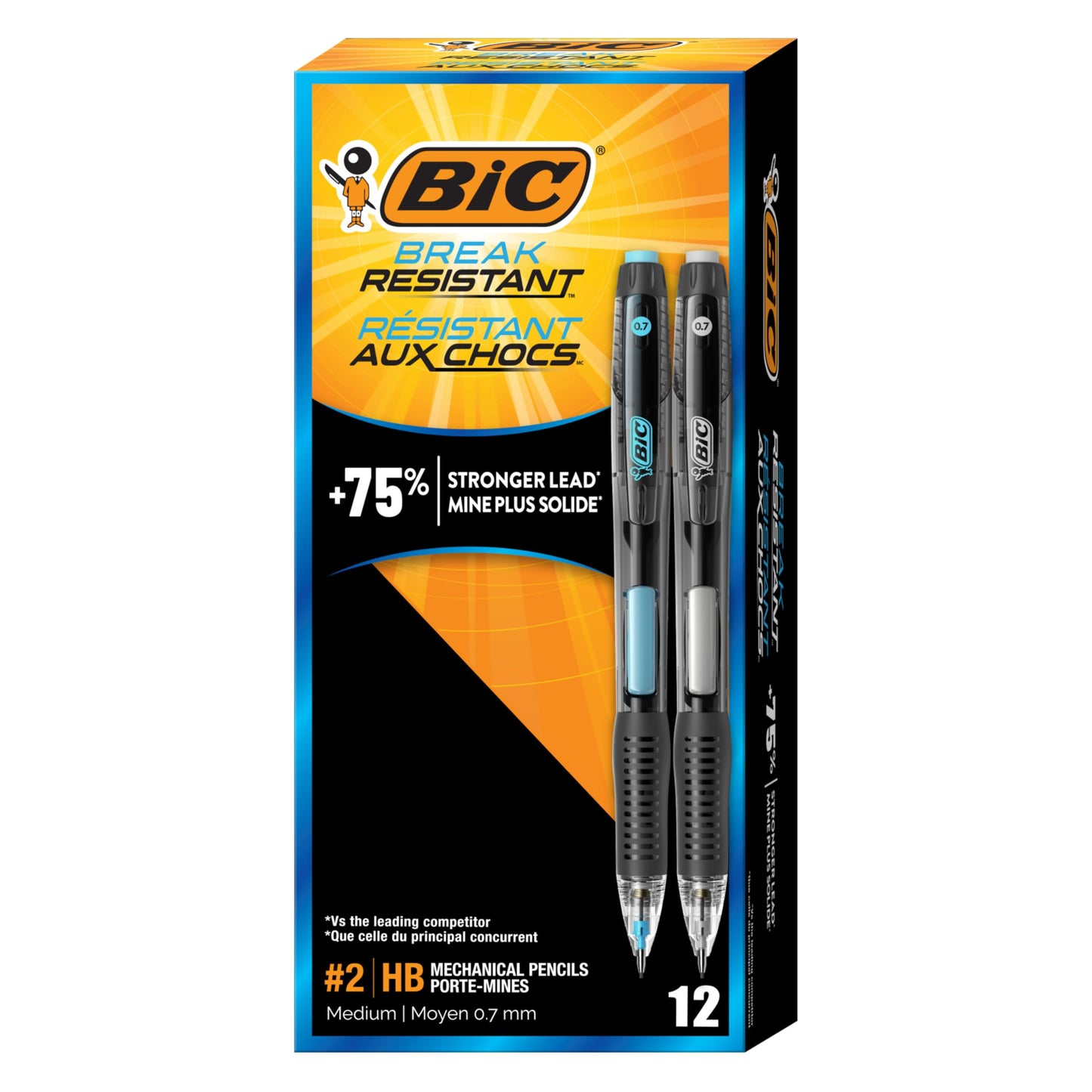 BIC Break Resistant Mechanical Pencils, No. 2 Medium Point, 12-Count
