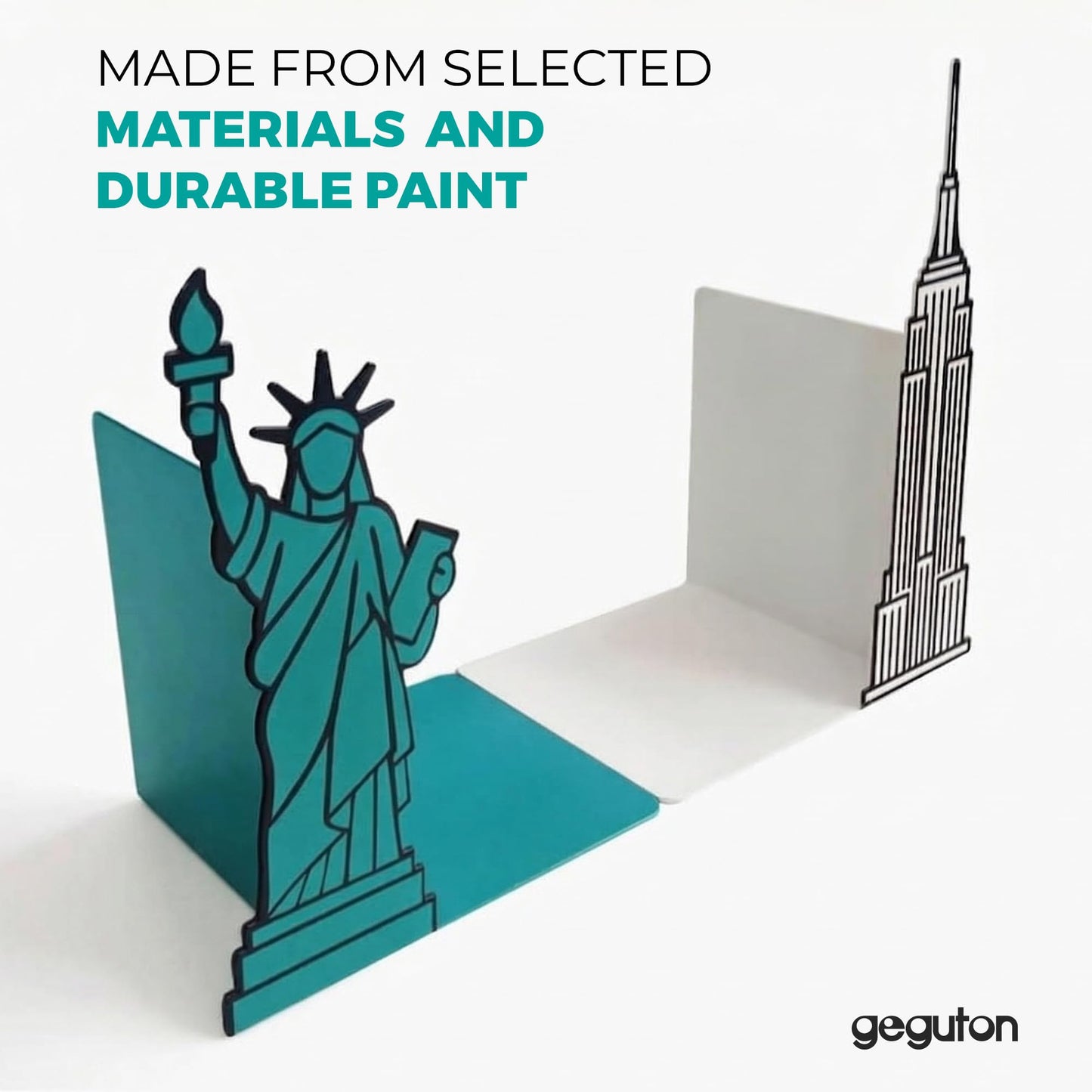 NYC Bookends with Statue of Liberty and Empire State Building Design - Steel with Epoxy Coating