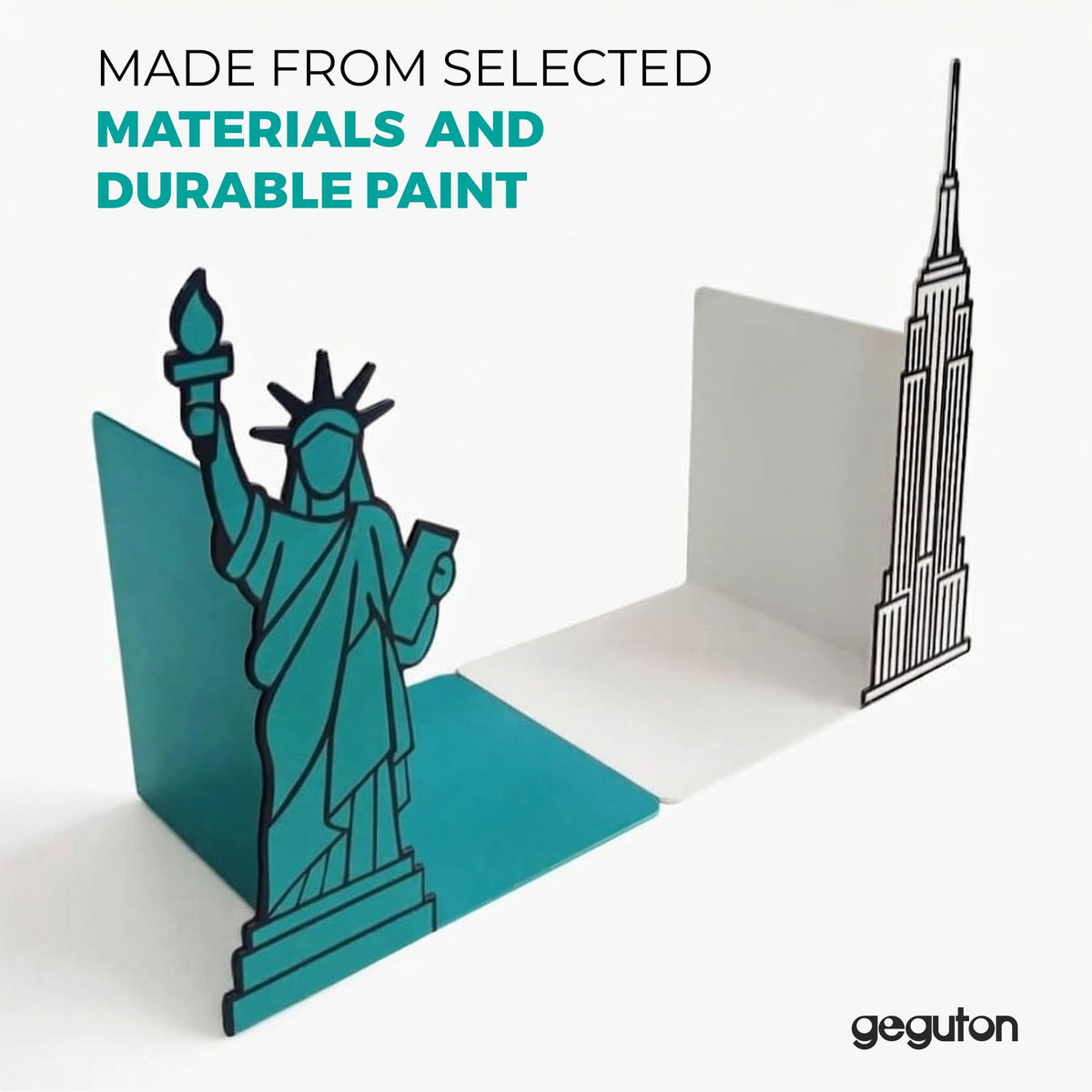 NYC Bookends with Statue of Liberty and Empire State Building Design - Steel with Epoxy Coating