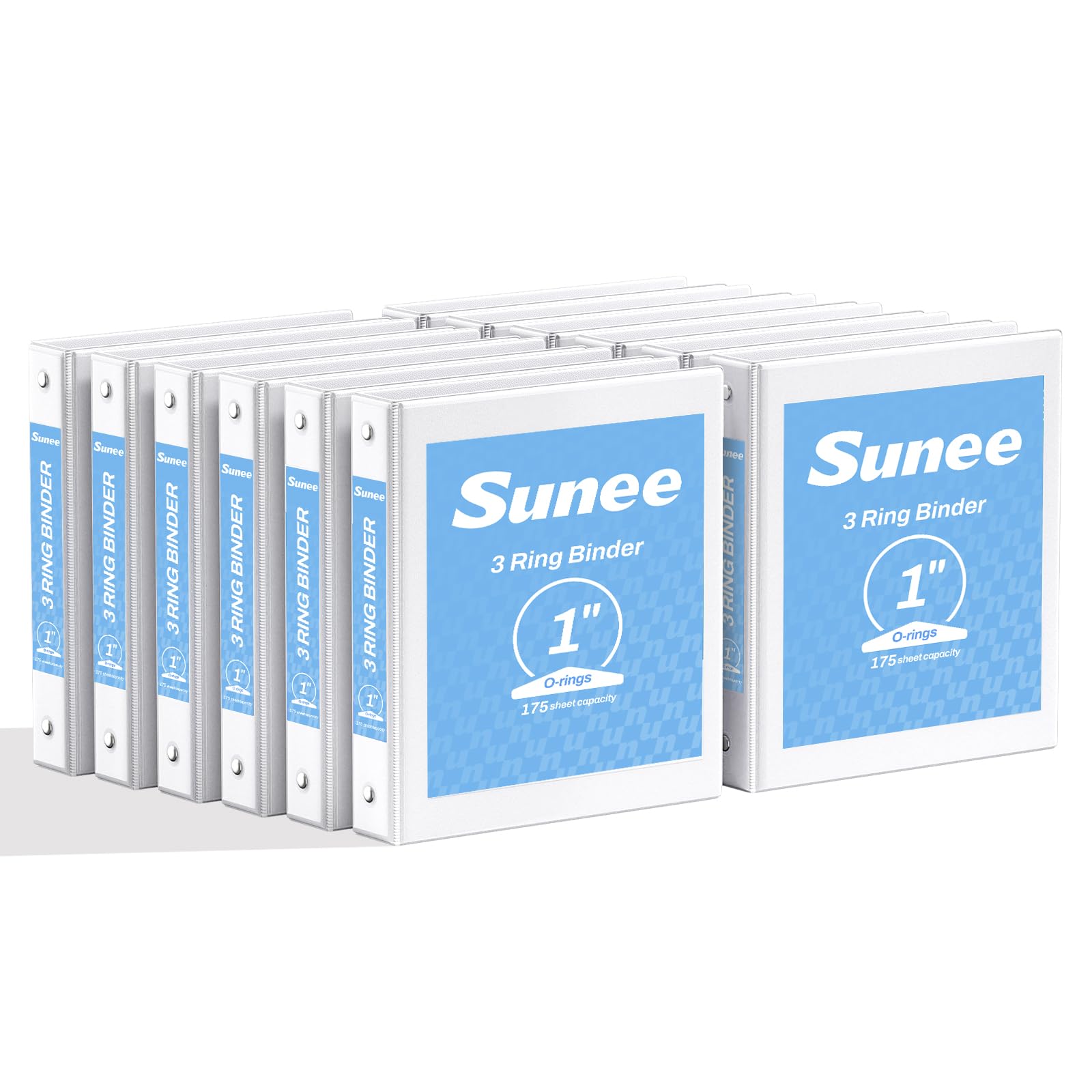 SUNEE 3 Ring Binders 1 Inch 12 Pack, Clear View Binders Bulk Three Ring PVC-Free (Fit 8.5x11