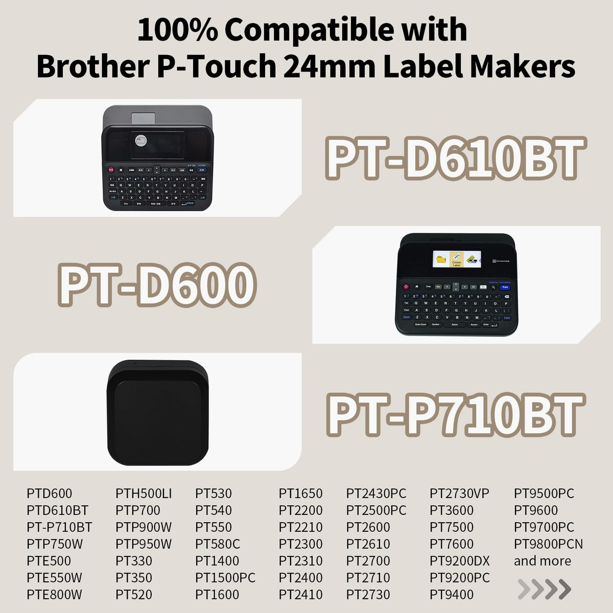 24mm TZE-251 Label Maker Tape Replacement for Brother P-Touch Label Tape