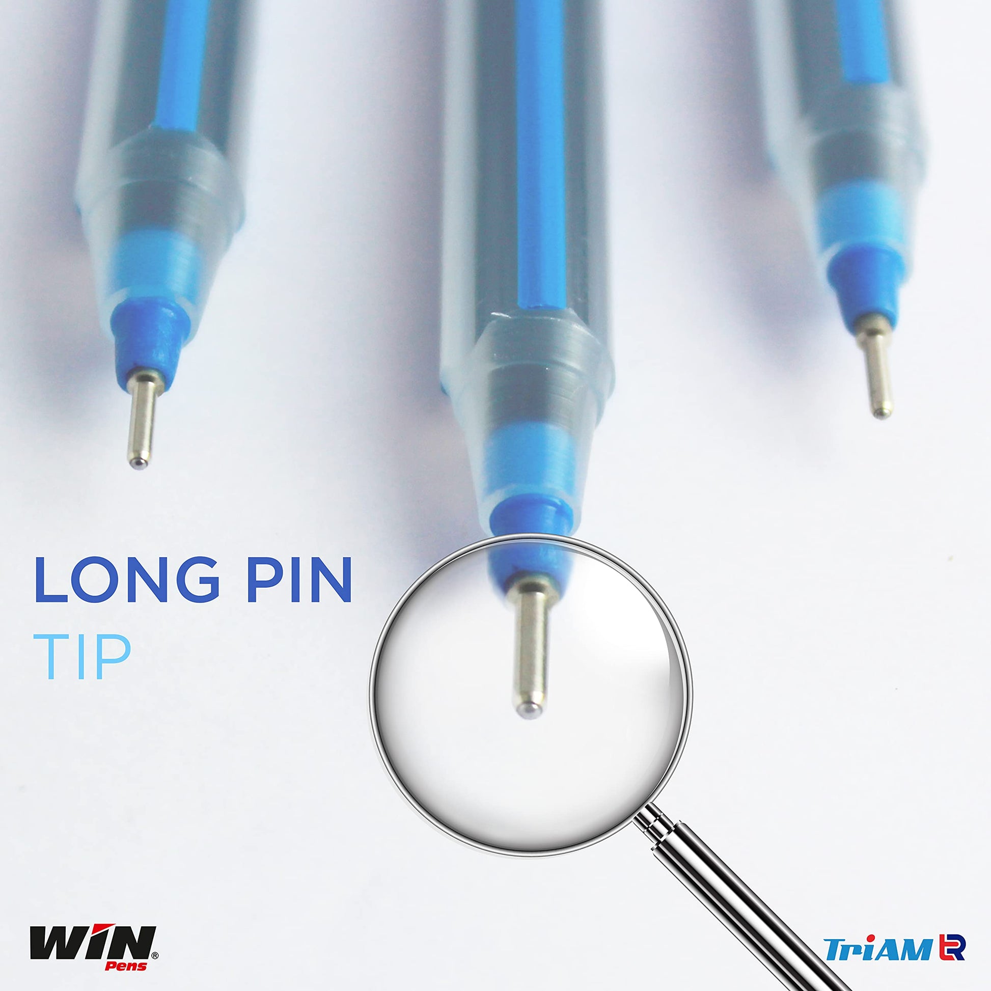 Win Triam TR Ball Pens | 40 Blue Pens | Lightweight Body Design | Use and Throw Pens | For One Time