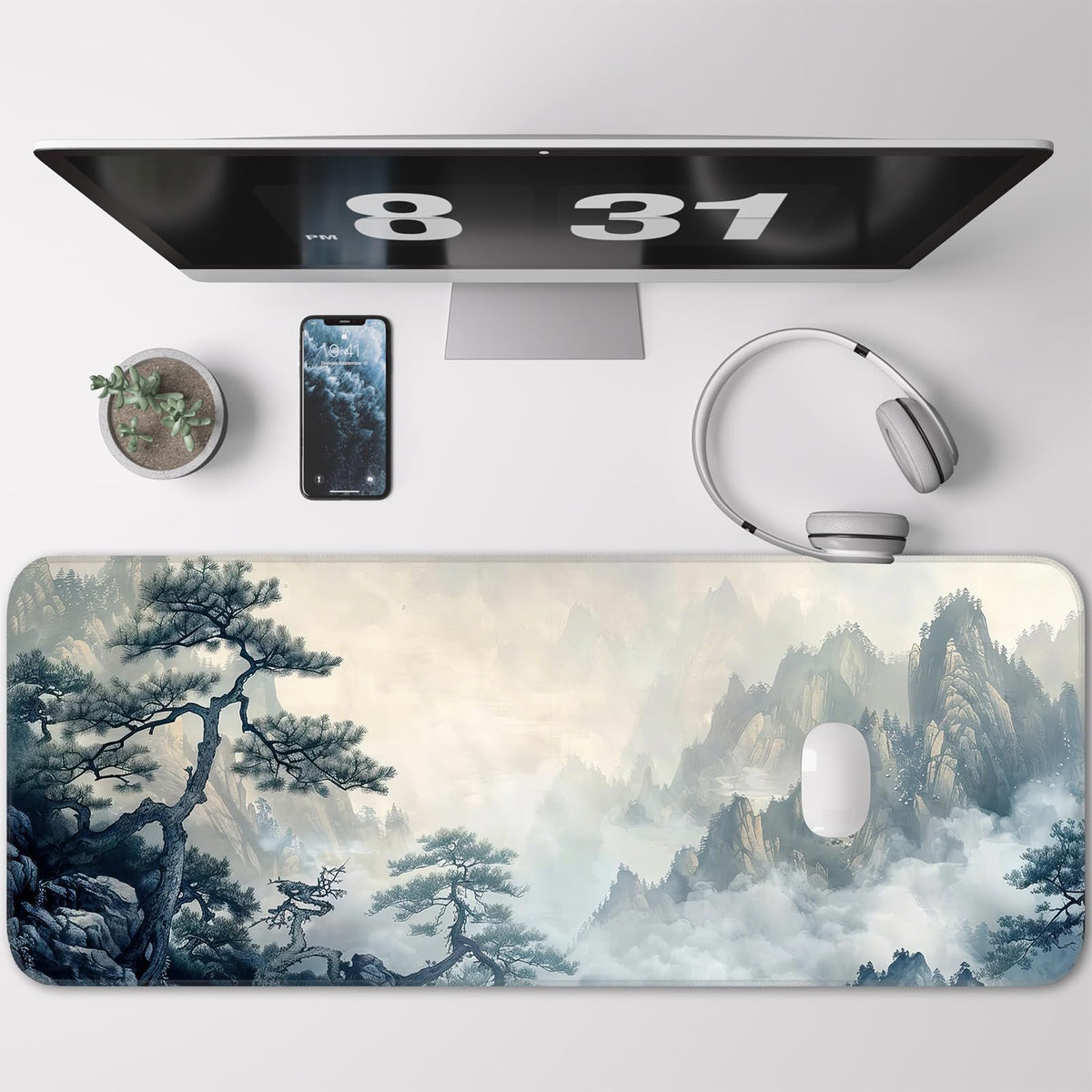 Opiuoezi Gaming Mouse Pad, Non-Slip Rubber Base, Enlarged Mouse Pad with Stitching for Gaming