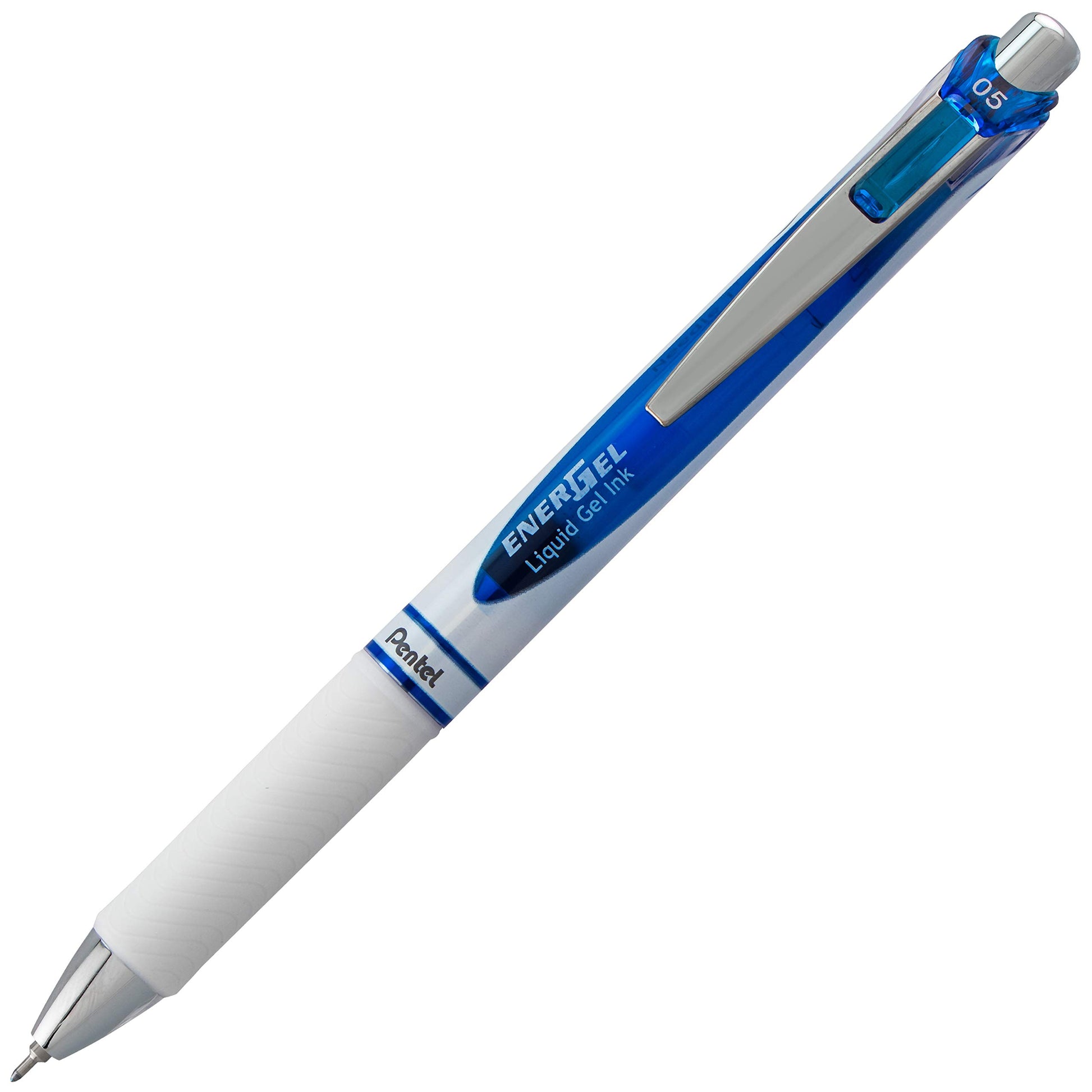 Pentel EnerGel Pearl RTX Retractable Liquid Gel Pen, (0.5mm), Fine Line, Needle Tip, Blue Ink, Box