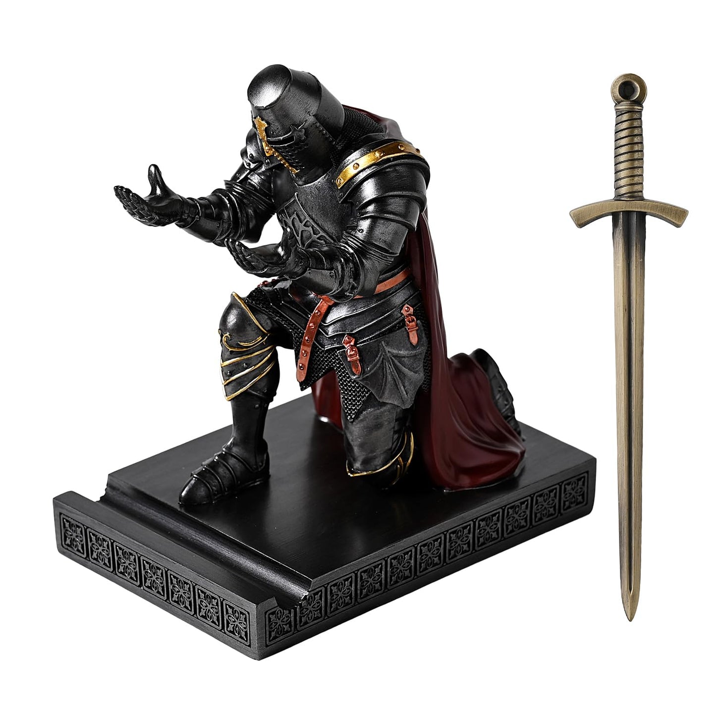 Medieval Templar Vanguard Officer Knight Pen Holder Desk Organizers Iron