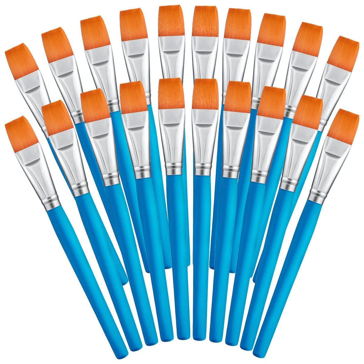 Zonon 20 Pcs Flat Paint Brushes Acrylic Painting Craft Accessories Classroom Prizes Gifts Small