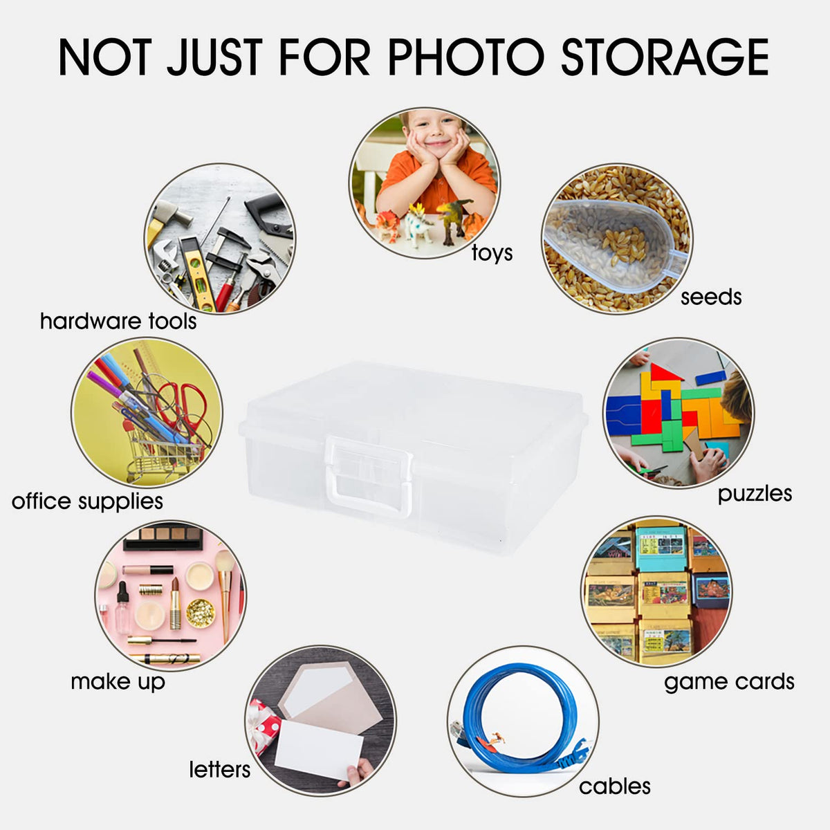 Naivees 4" x 6" Photo Storage Case with Handle, 16 Inner Photo Organizer Keeper, Extra Large