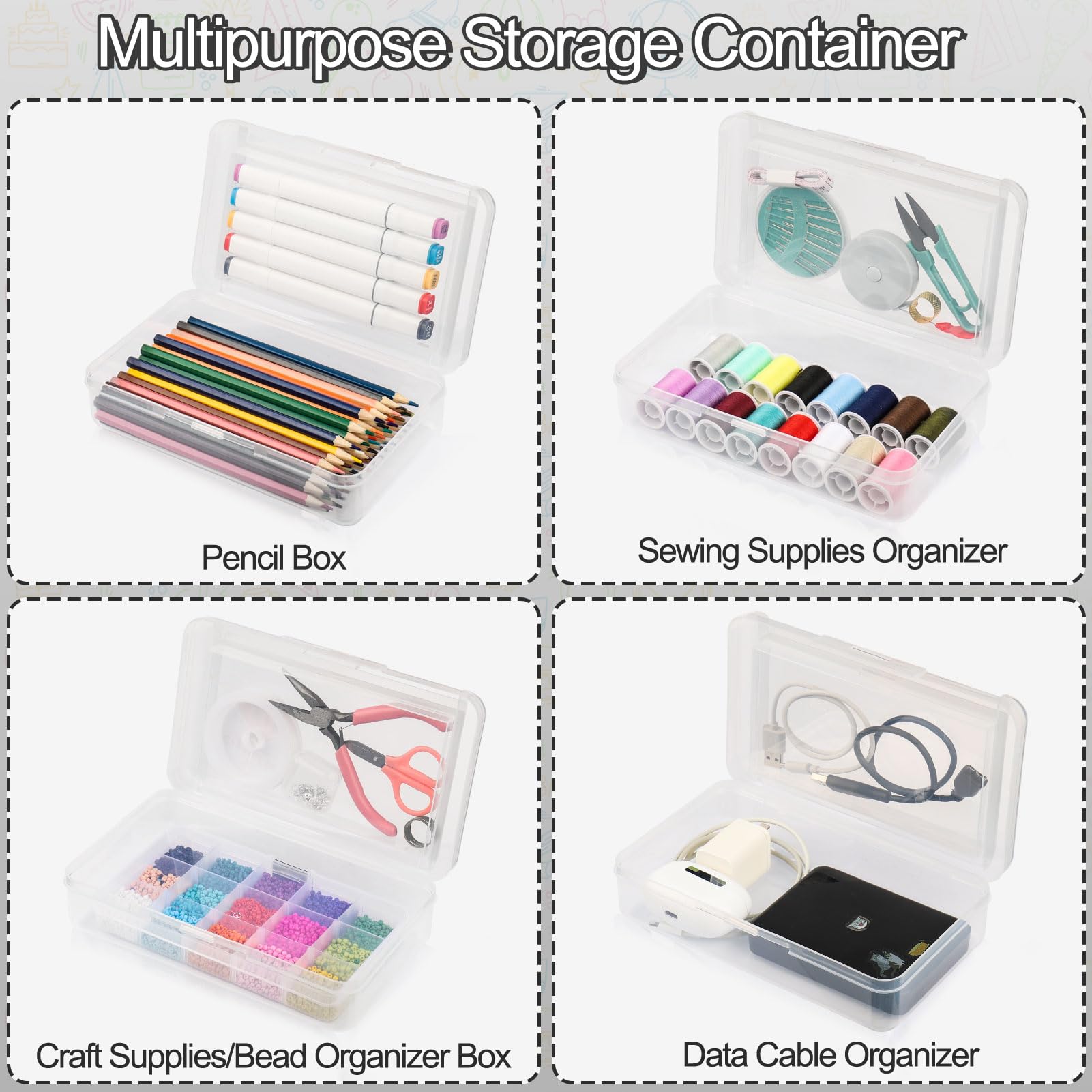 Meiikun Pencil Box, Large Capacity Pencil Boxes 2 Compartments, Hard Pencil Case with Snap-tight
