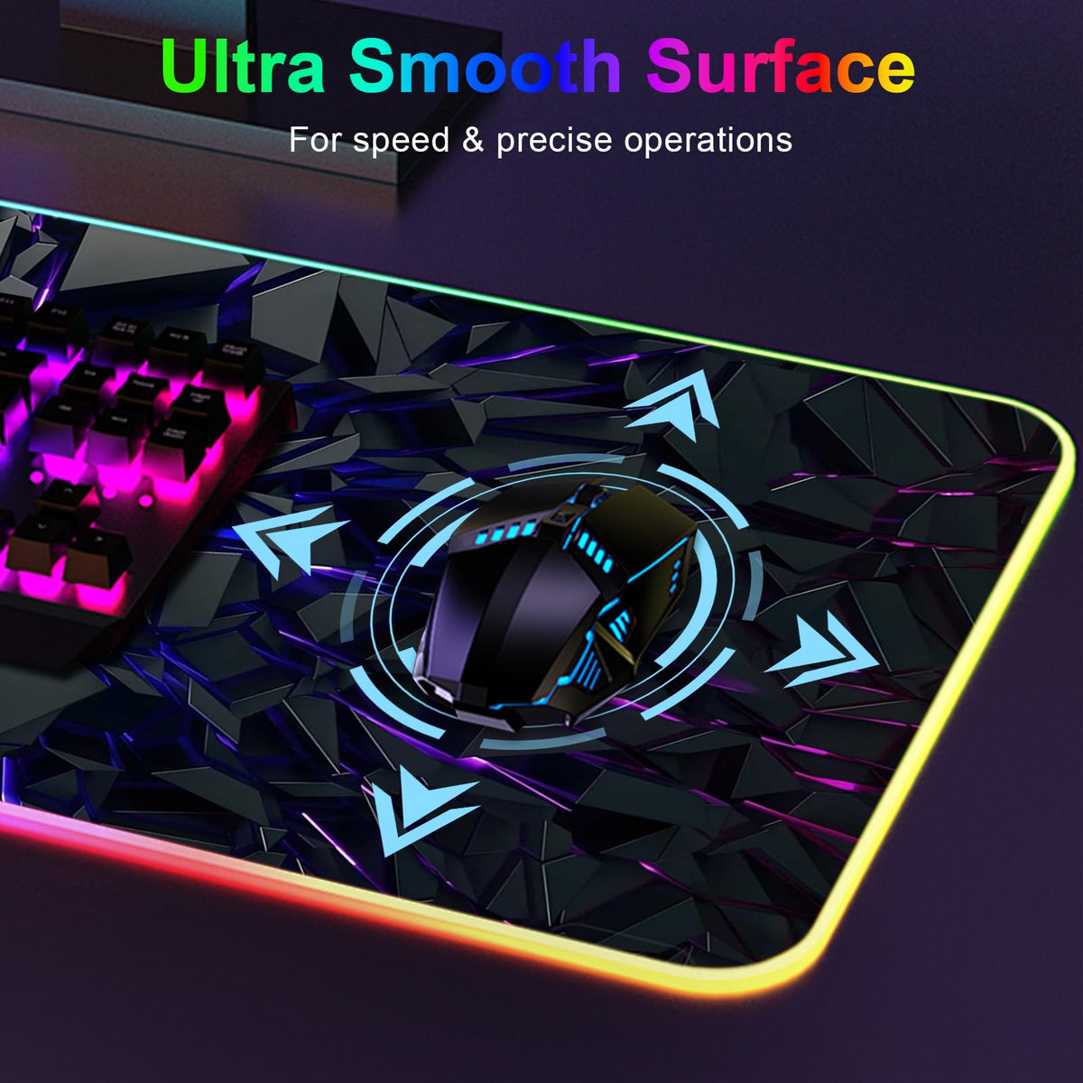 RGB Mouse Pad, Gaming Mousepad with 13 LED Light Modes
