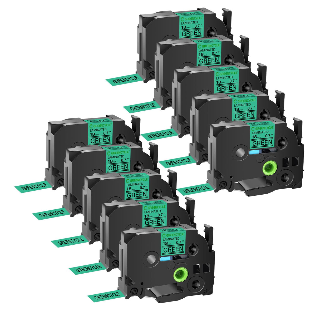GREENCYCLE Compatible for 3/4 Inch (18mm) x 8m TZ741 TZe741 TZ-741 TZe-741 Laminated AZE Tape for
