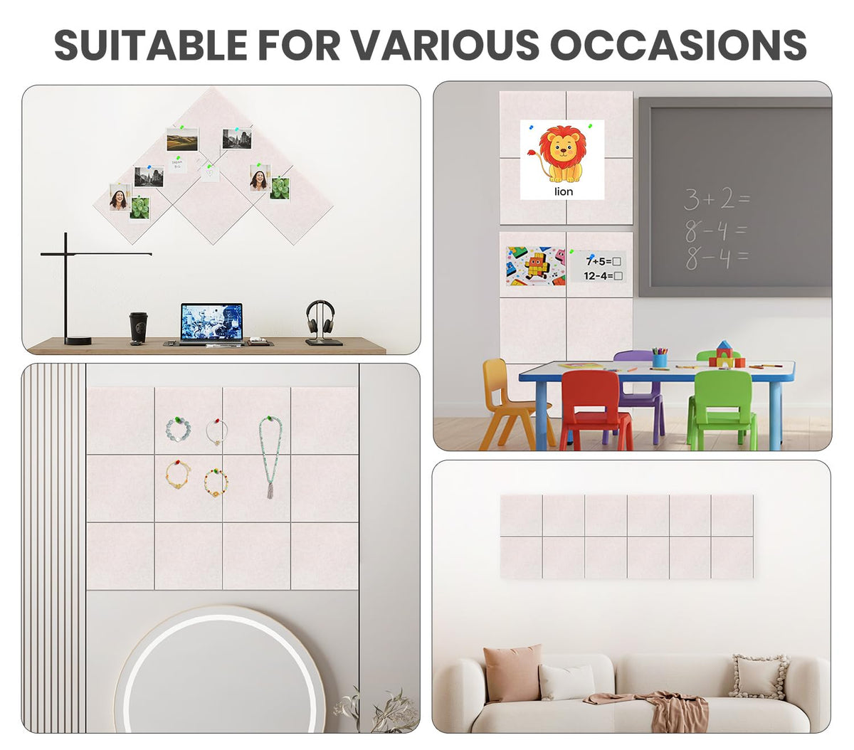 36" x 24" Felt Bulletin Board & Cork Board Alternative, Oatmeal