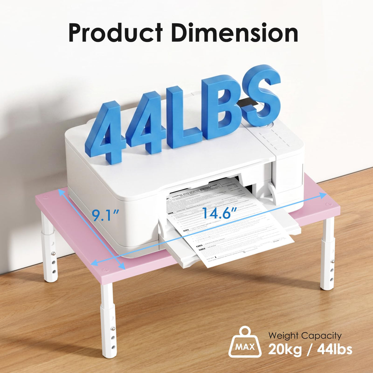 ECOLOVI Adjustable Wood Computer Monitor Stand Riser, Office Desk Organizer and Accessories for