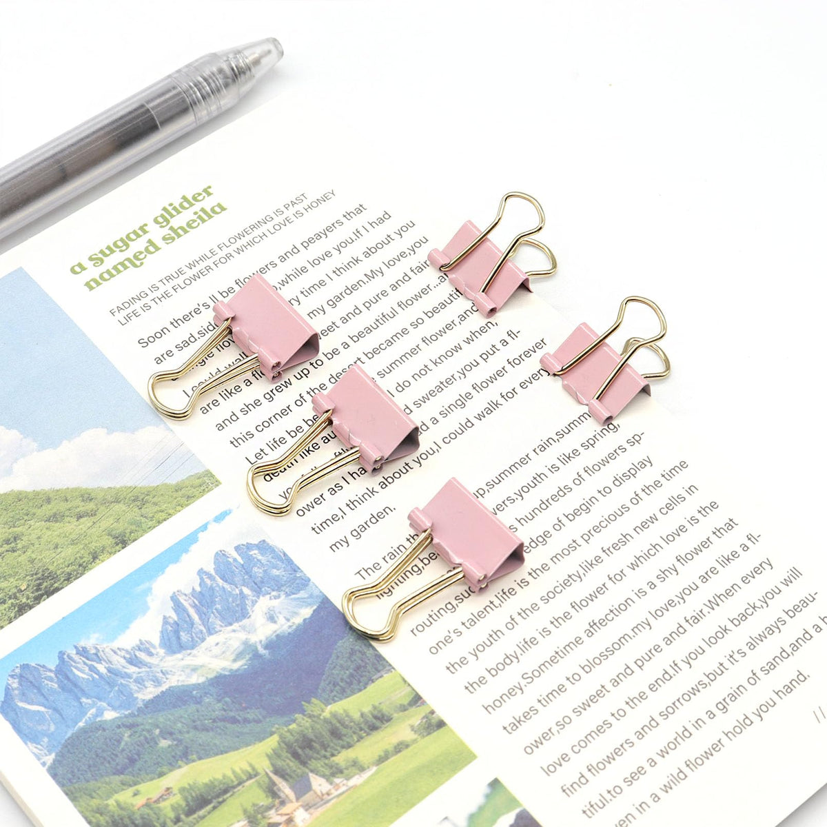YCVIORING Mini Binder Clips, 100 Pack, Light Pink, 15mm (5/8 inch), Office, Home, School, Crafts