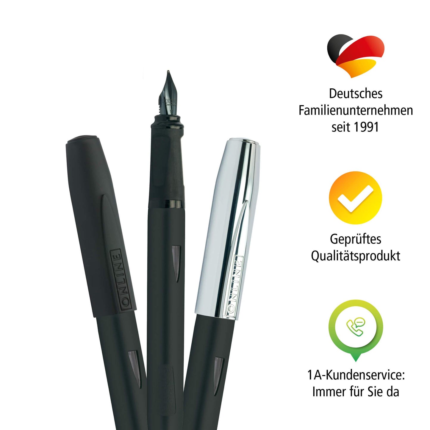 Online Fountain pen Switch Expert Black, ink cartridge fountain pen & touch pen, solid iridium nib