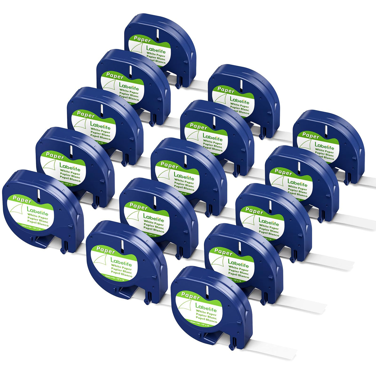 15-Pack Compatible with Dymo LetraTag Refills White Paper 12mm x 4m