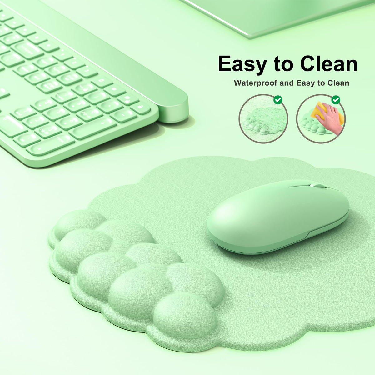 MOKURU Cloud Mouse Pad with Wrist Rest, Cloud Keyboard Wrist Rest, Mouse Pad Wrist Support